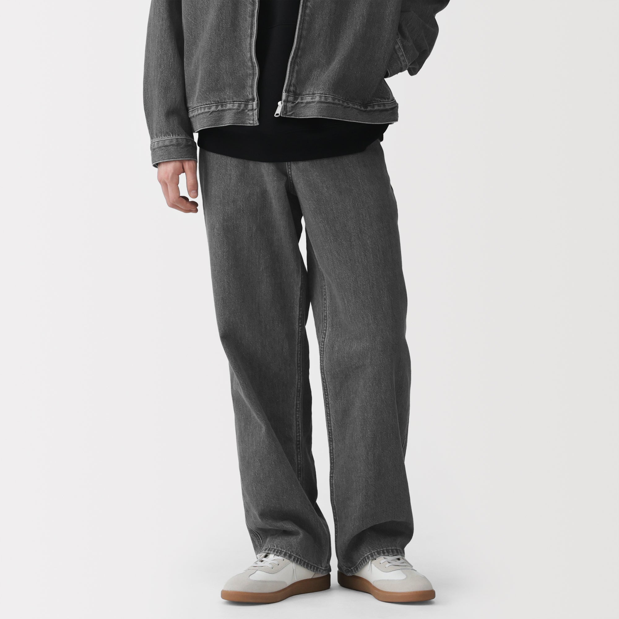 Kapok Blend Denim Wide Pants