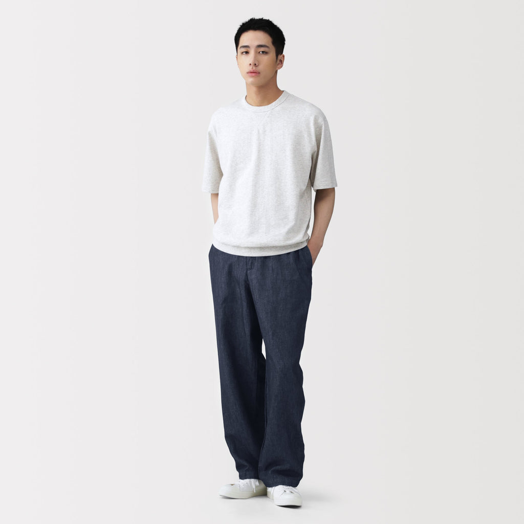 Hemp Blend Denim Straight Pants