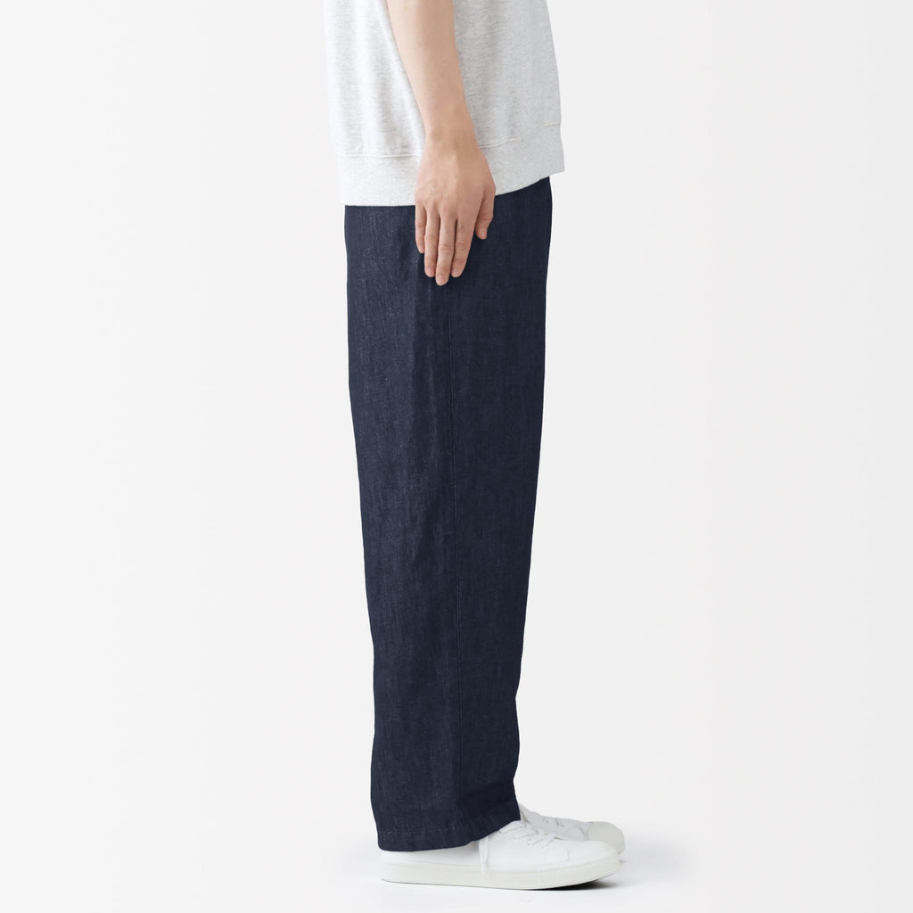 Hemp Blend Denim Straight Pants