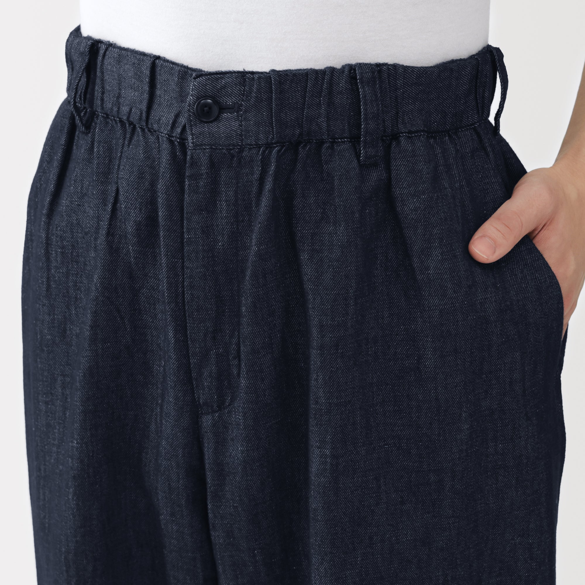 Hemp Blend Denim Straight Pants