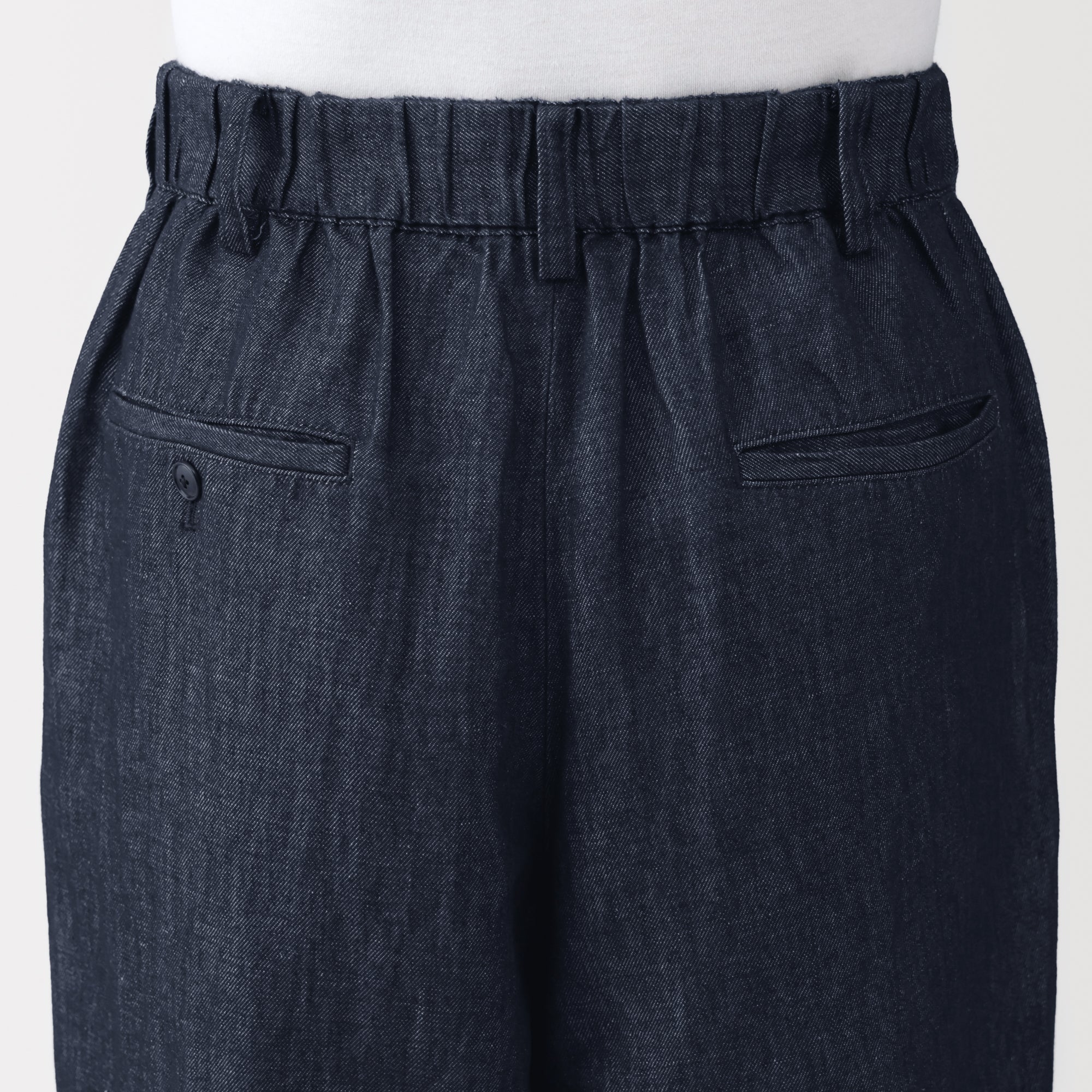 Hemp Blend Denim Straight Pants