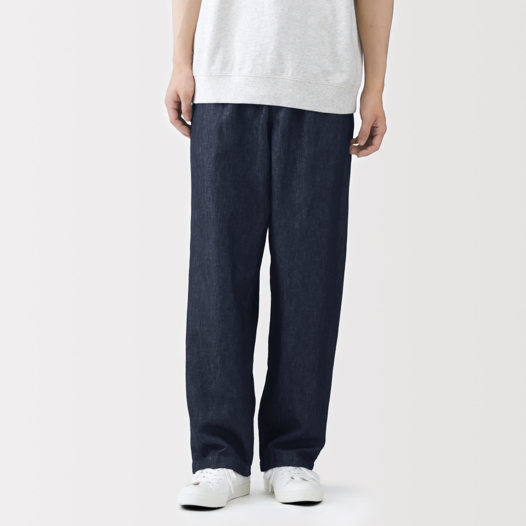 Hemp Blend Denim Straight Pants