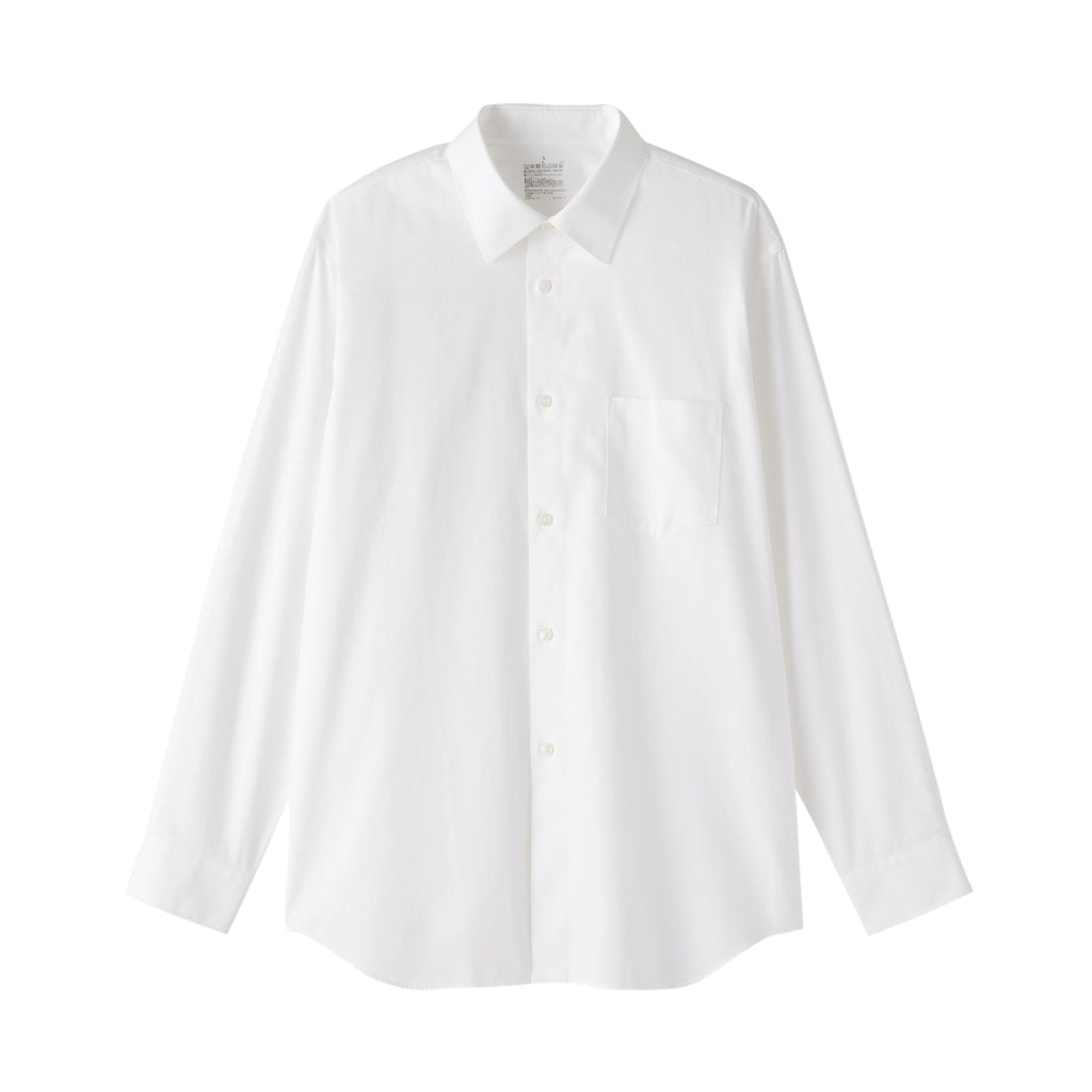 Cotton Semi-Spread Collar Shirt