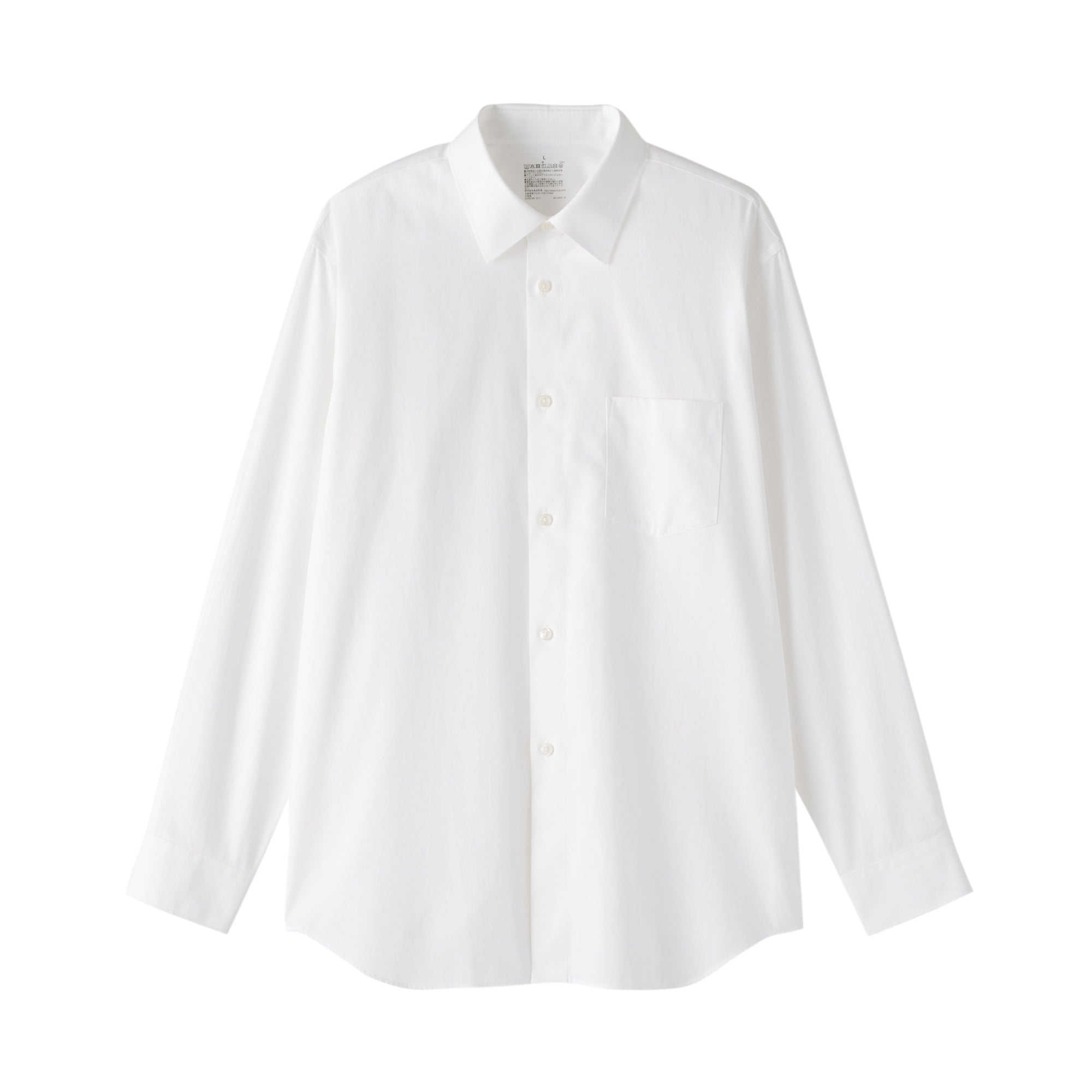 Cotton Semi-Spread Collar Shirt