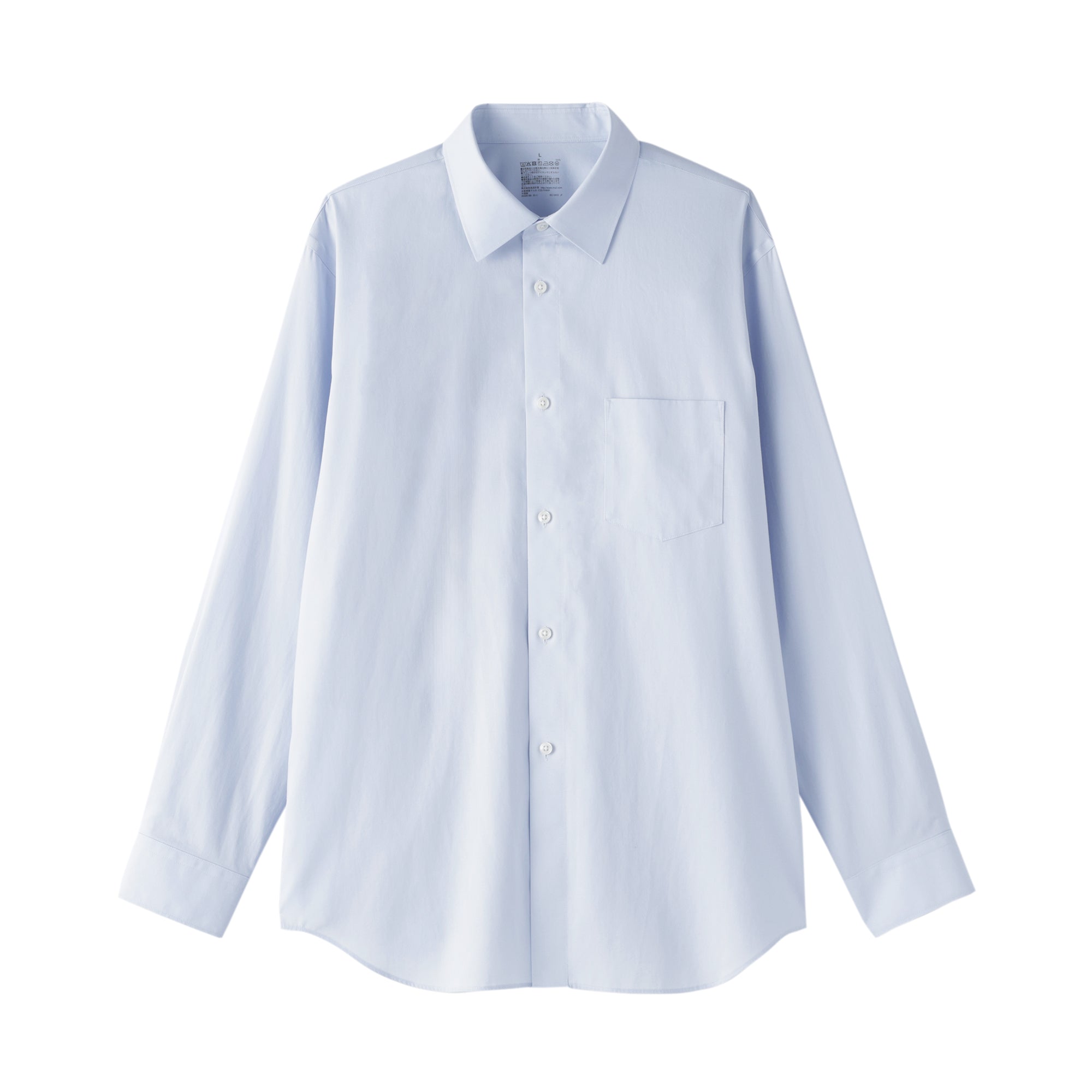 Cotton Semi-Spread Collar Shirt