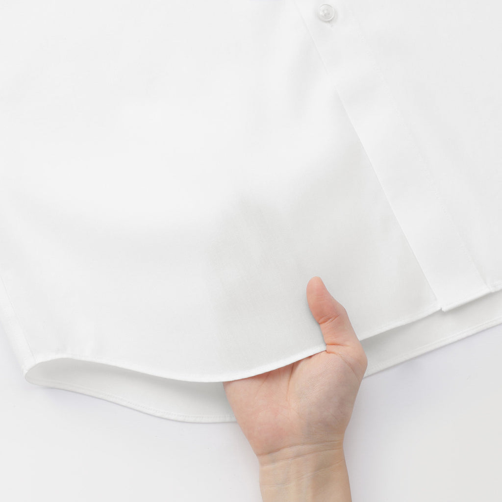 Cotton Semi-Spread Collar Shirt