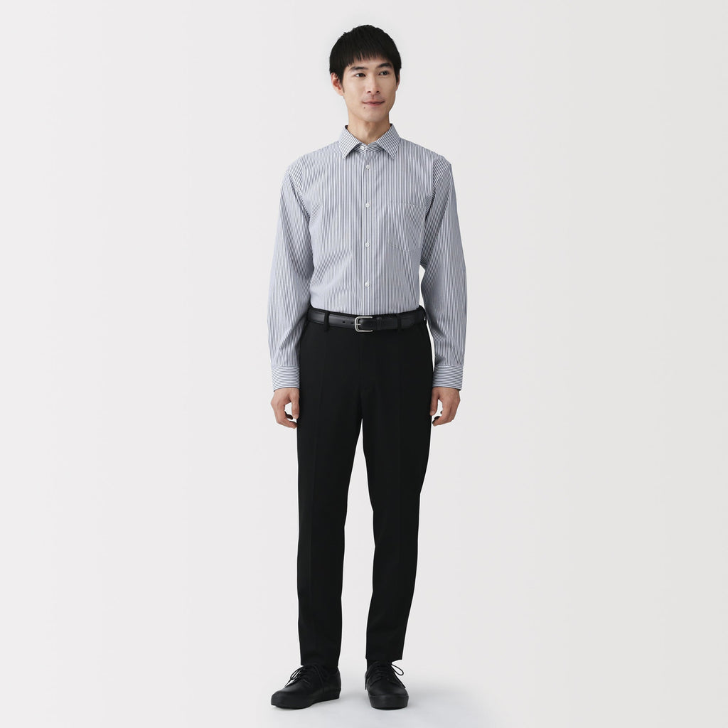Cotton Semi-Spread Collar Shirt