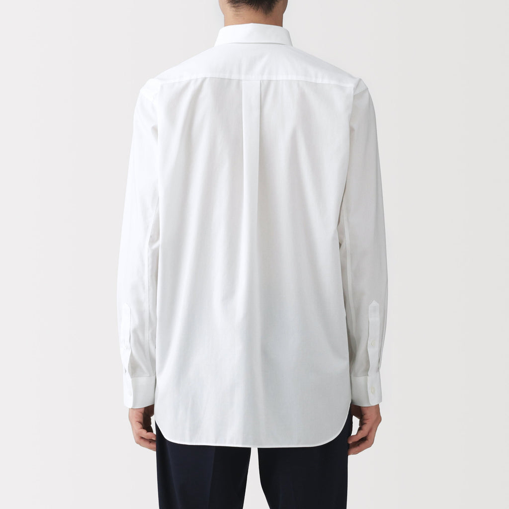 Cotton Semi-Spread Collar Shirt