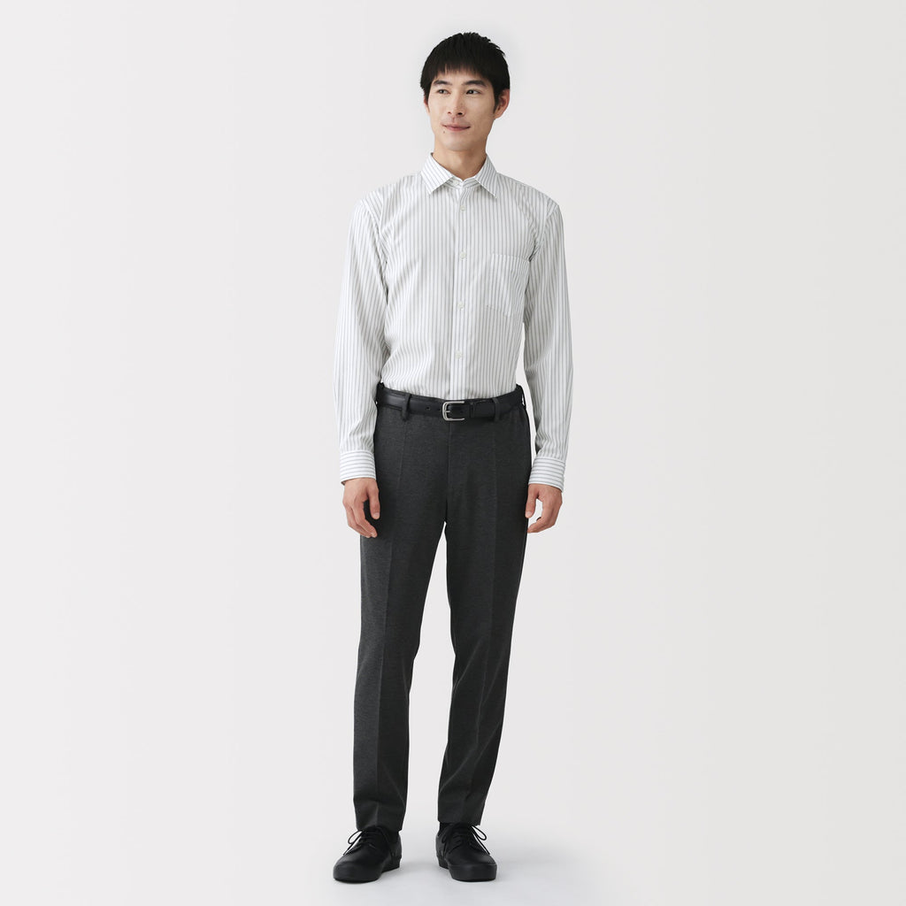 Cotton Semi-Spread Collar Shirt