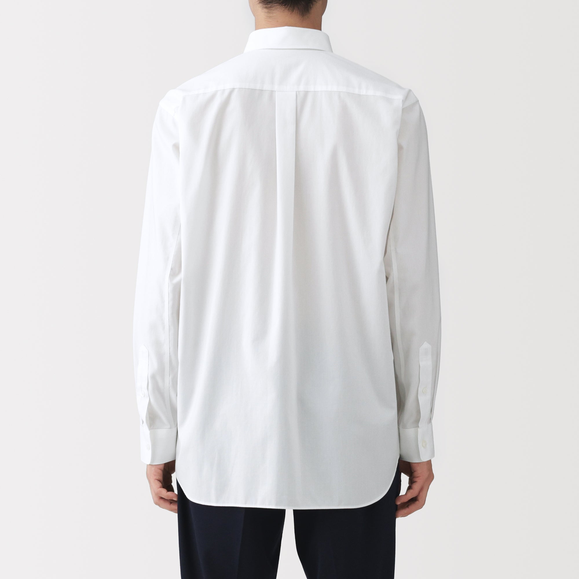 Cotton Semi-Spread Collar Shirt