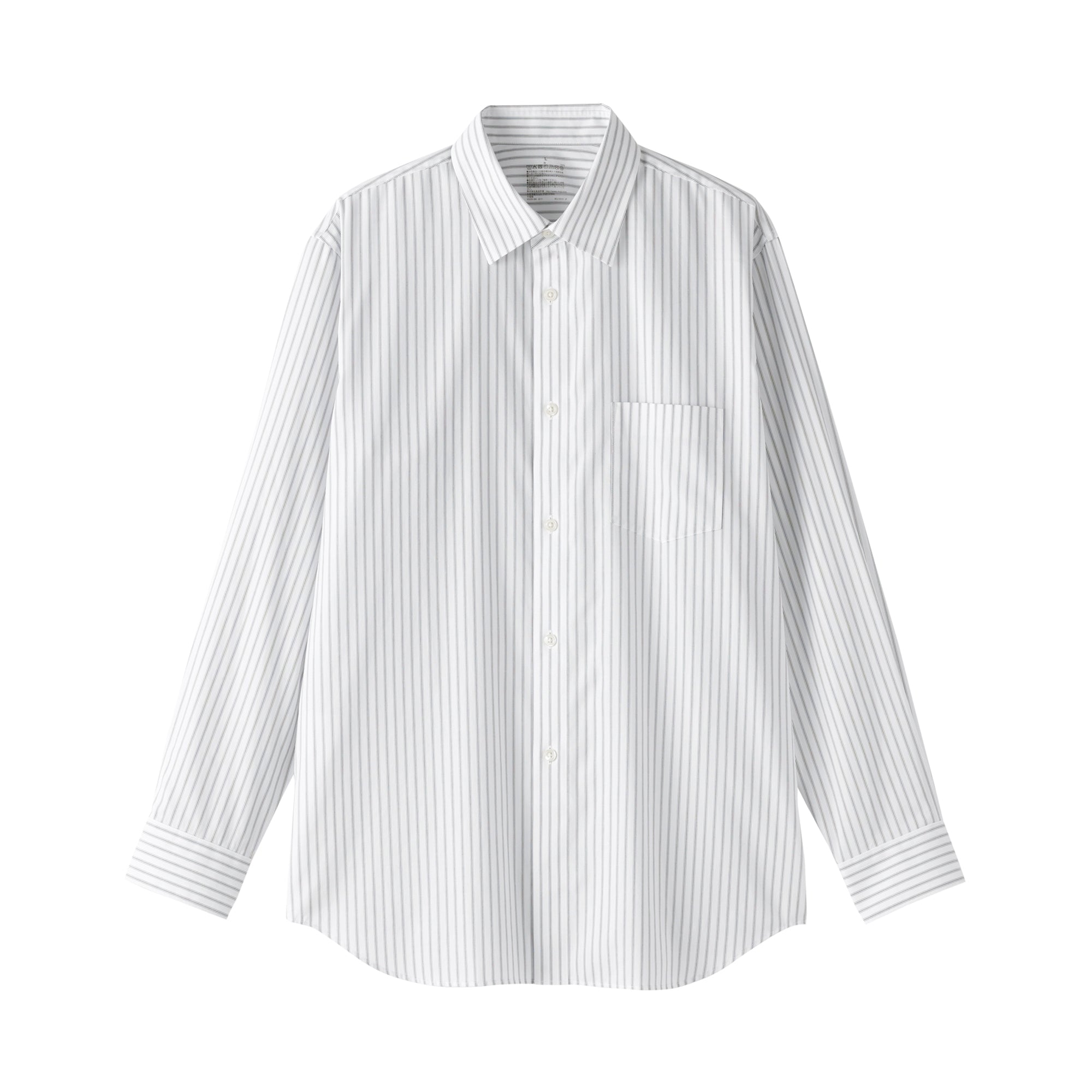 Cotton Semi-Spread Collar Shirt