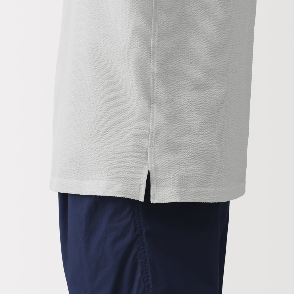 Breathable Seersucker Open Collar Shirt