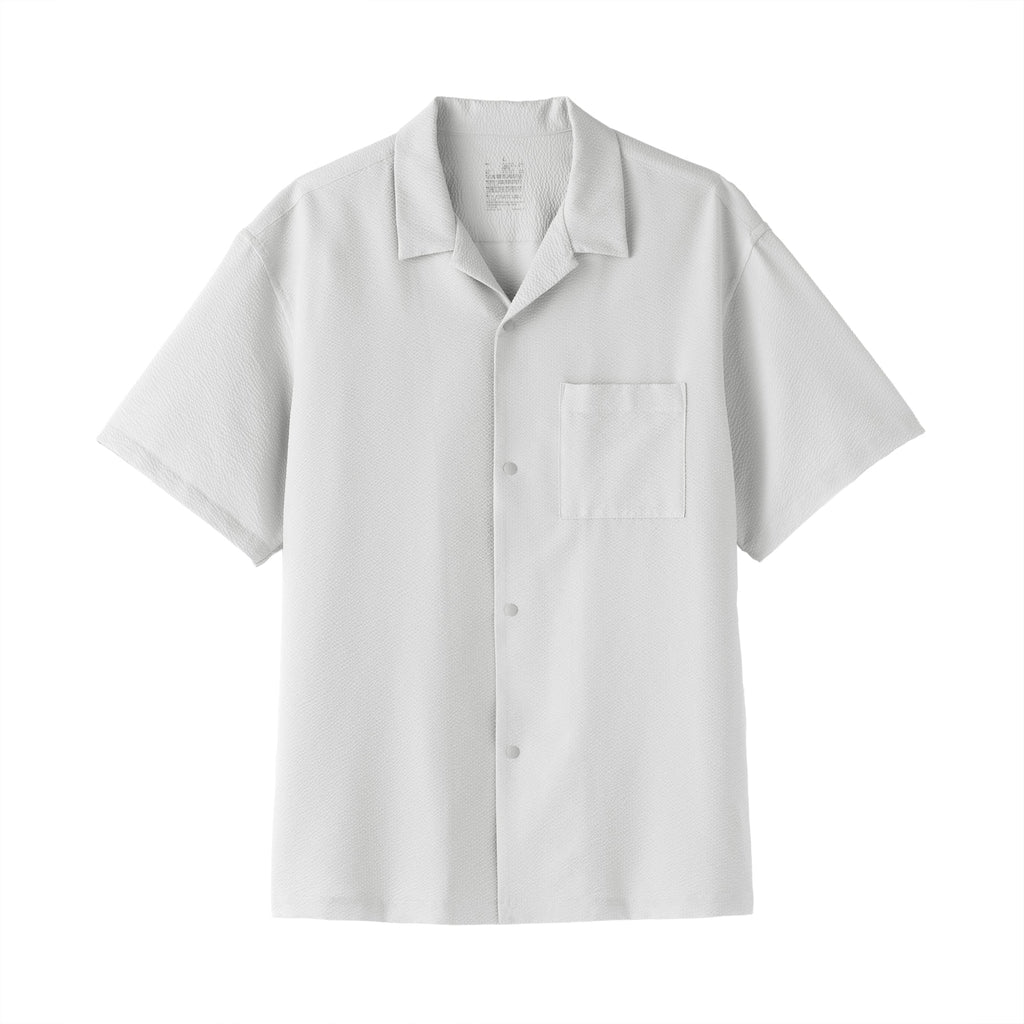 Breathable Seersucker Open Collar Shirt