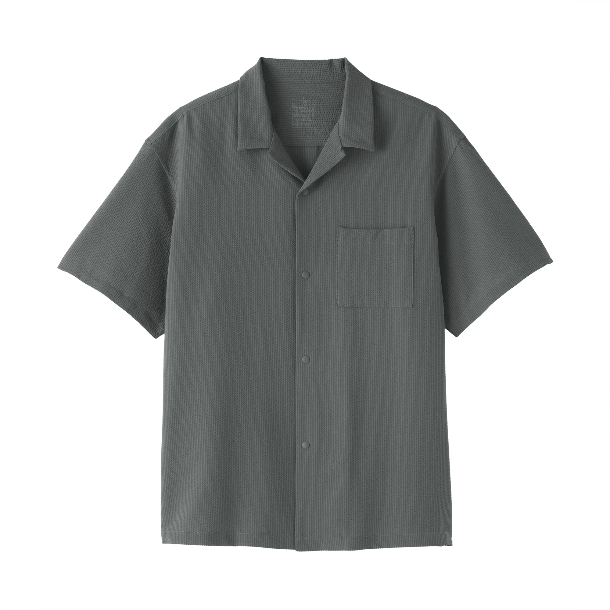 Breathable Seersucker Open Collar Shirt