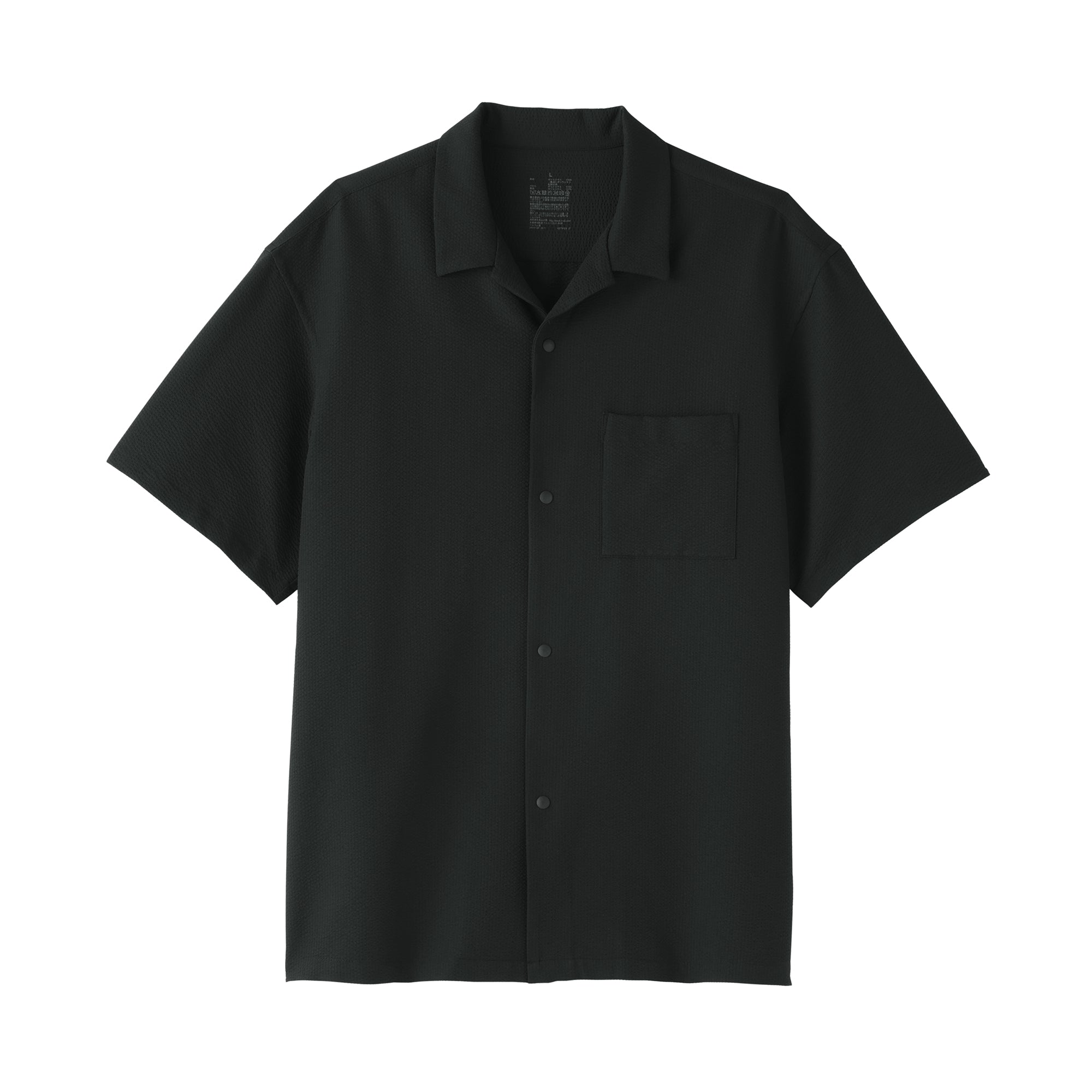Breathable Seersucker Open Collar Shirt