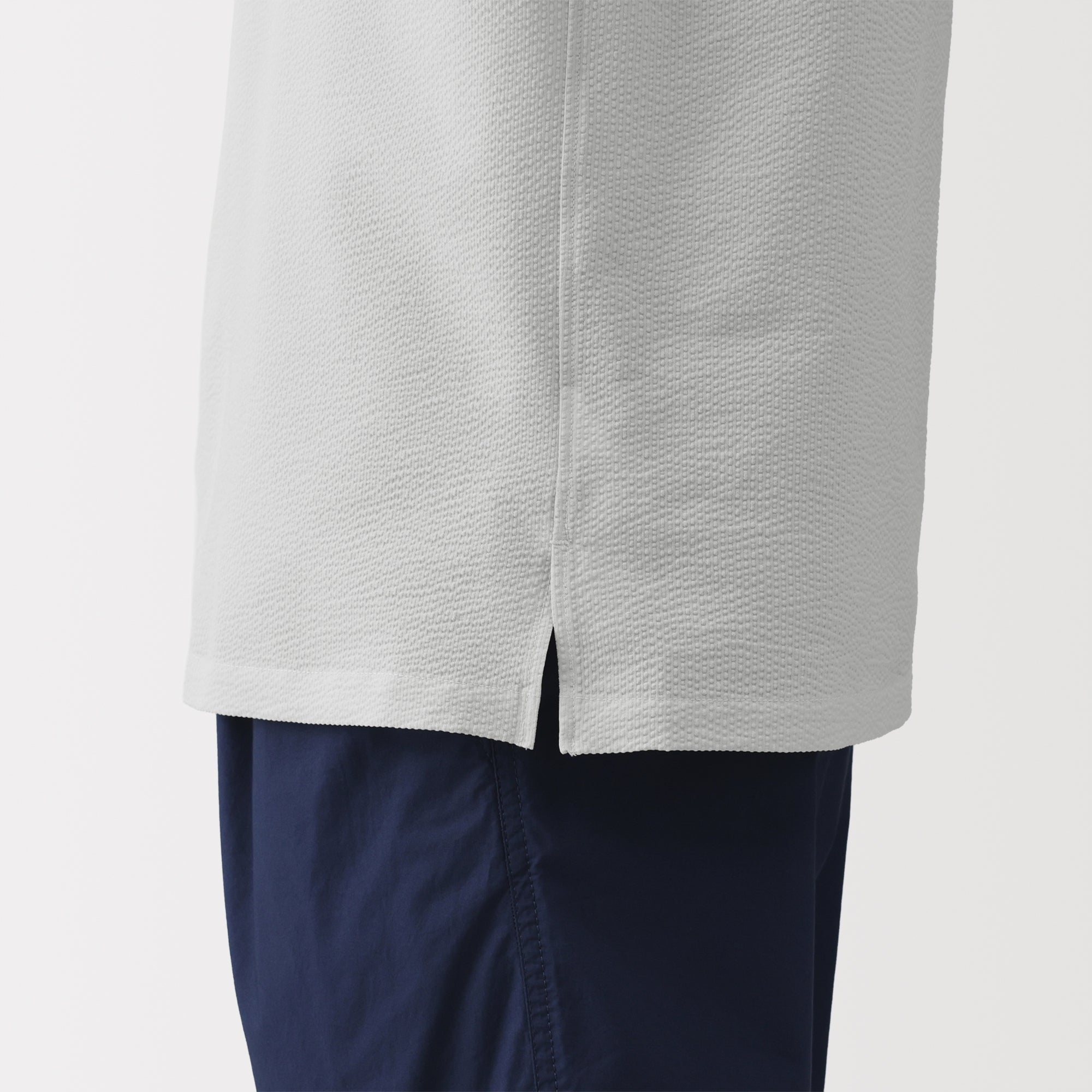 Breathable Seersucker Open Collar Shirt