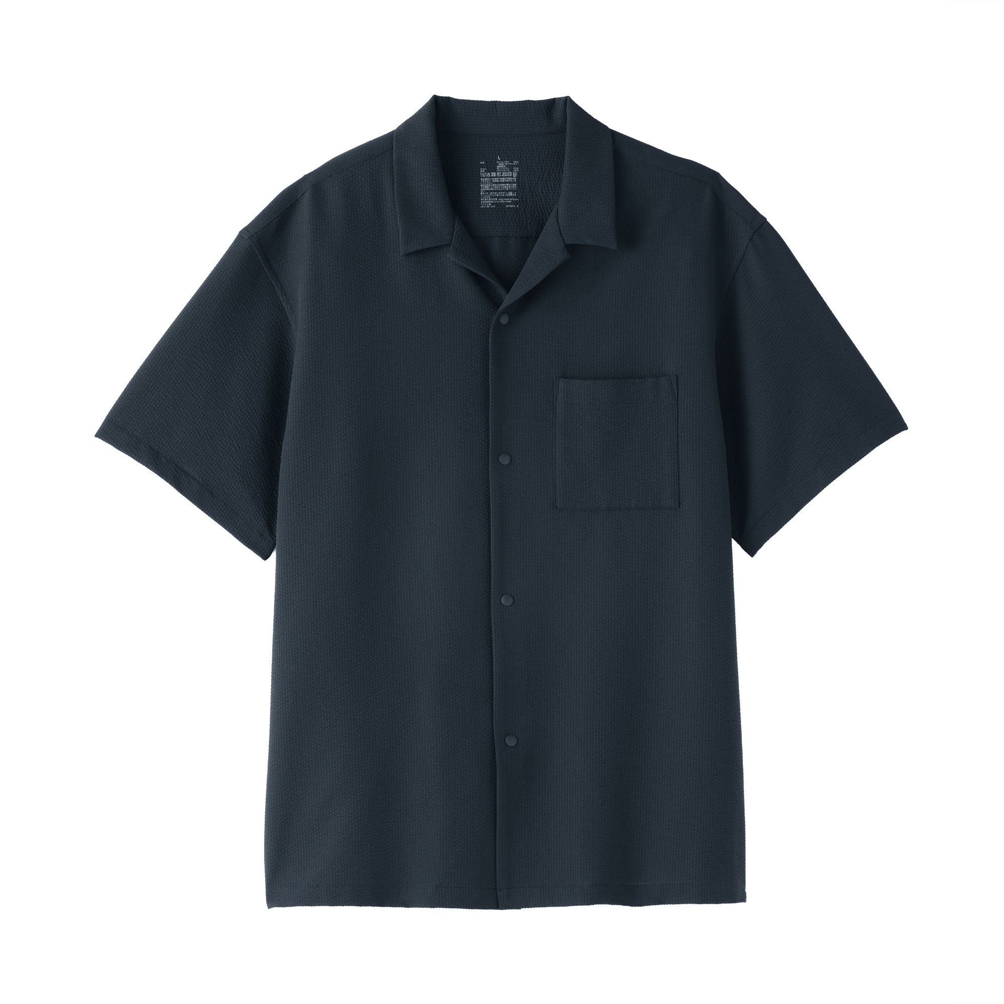 Breathable Seersucker Open Collar Shirt
