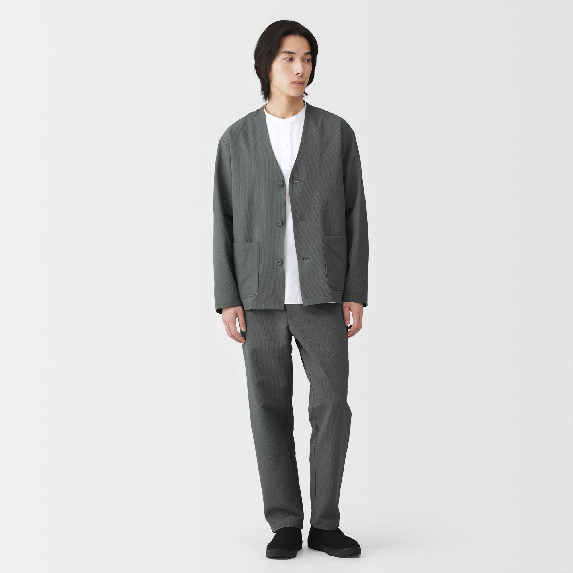 Breathable Seersucker Cardigan