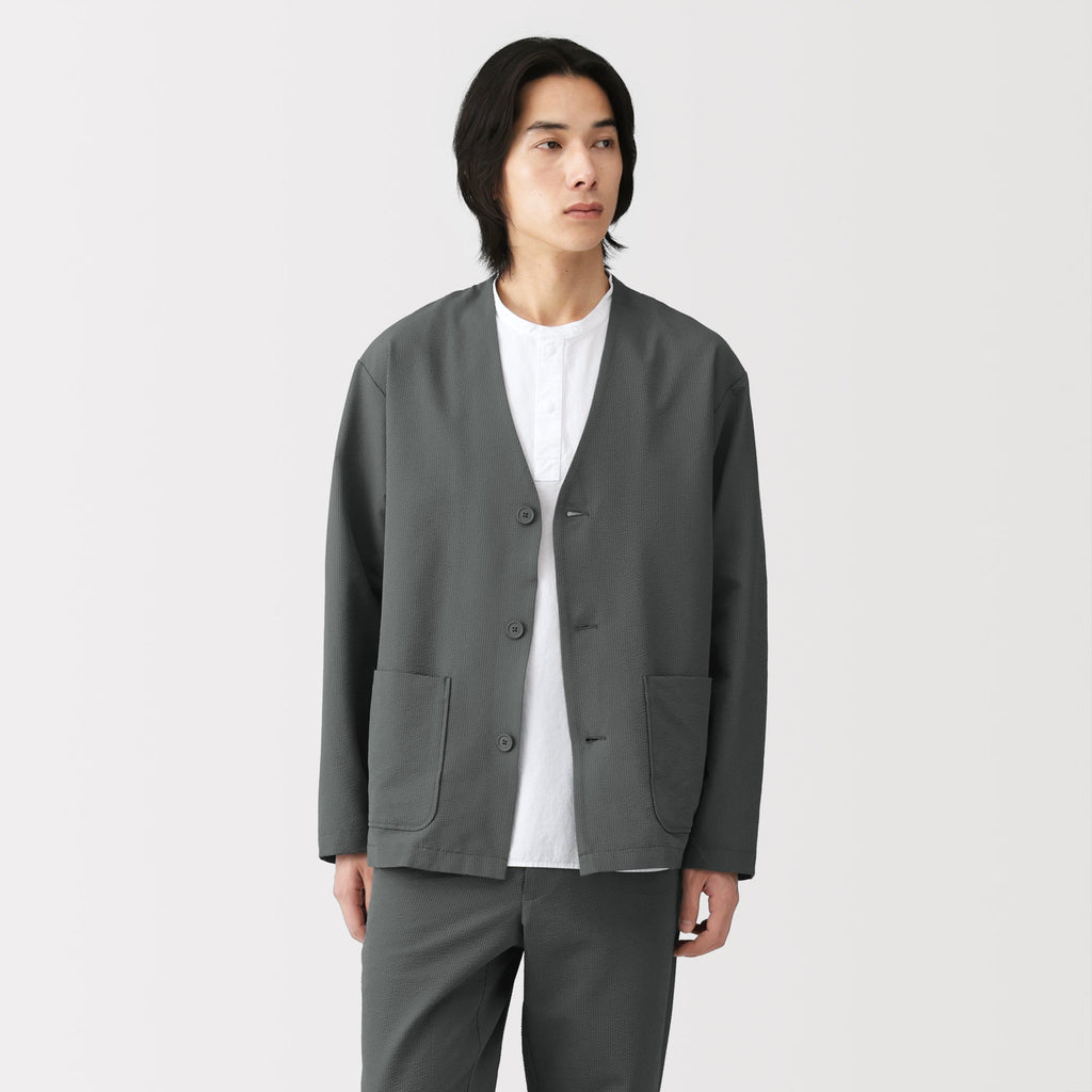 Breathable Seersucker Cardigan