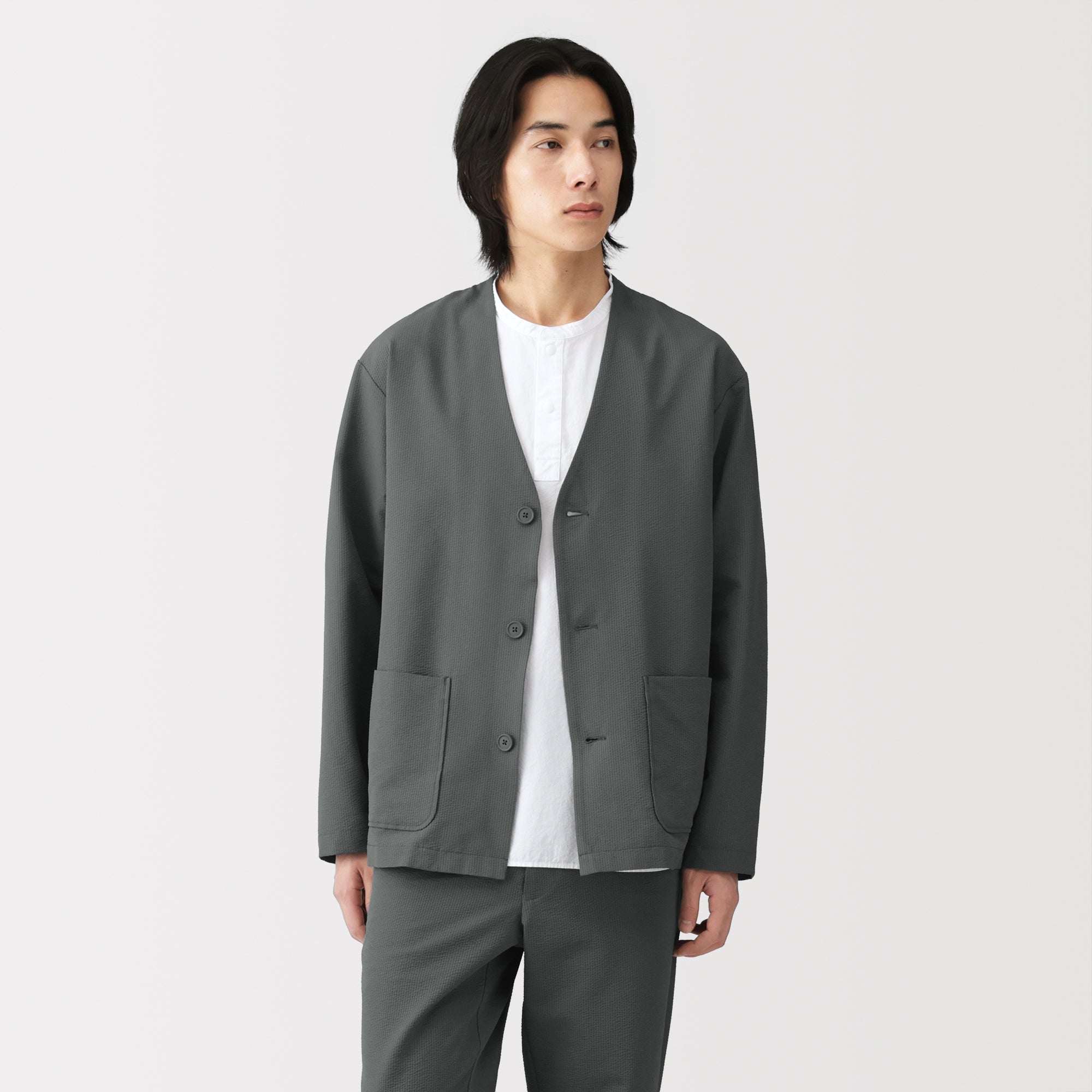 Breathable Seersucker Cardigan