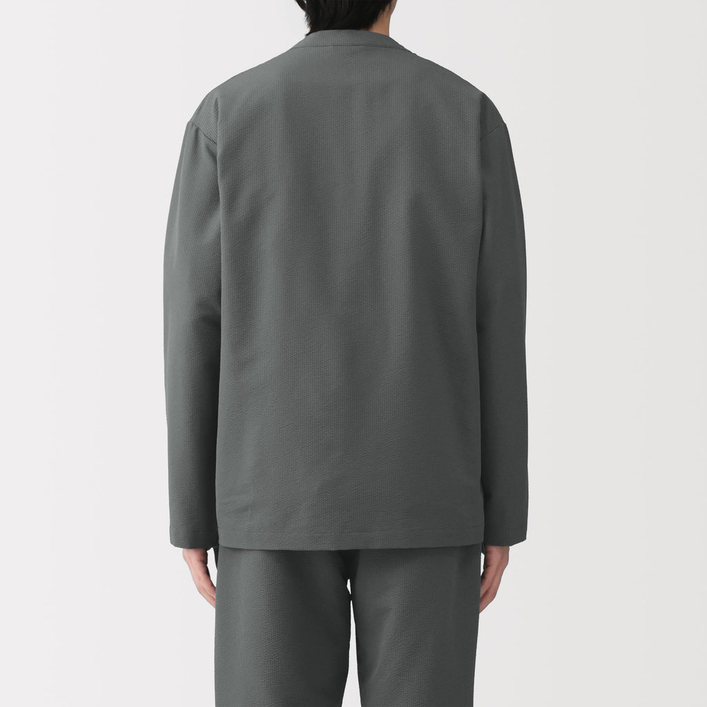 Breathable Seersucker Cardigan