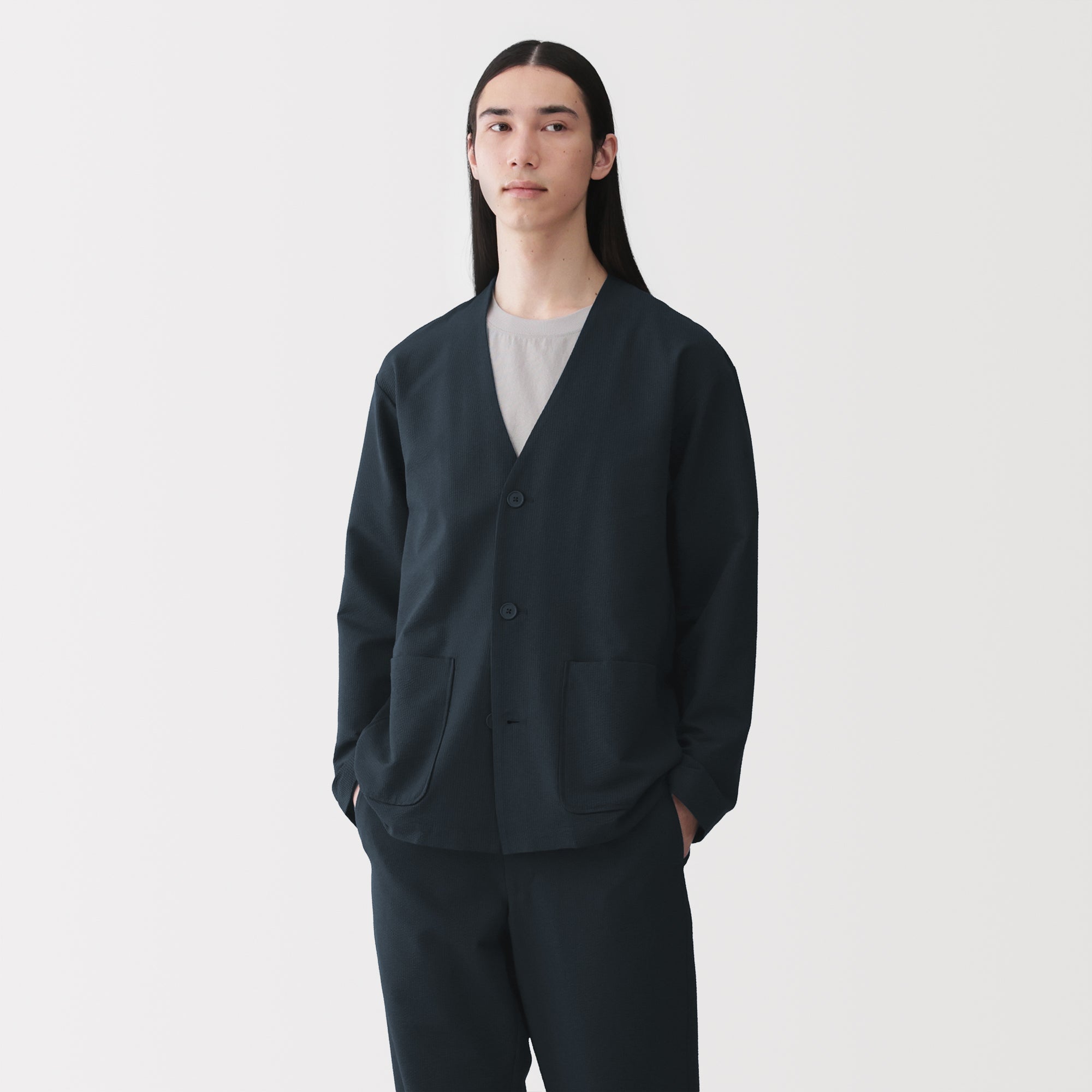 Breathable Seersucker Cardigan