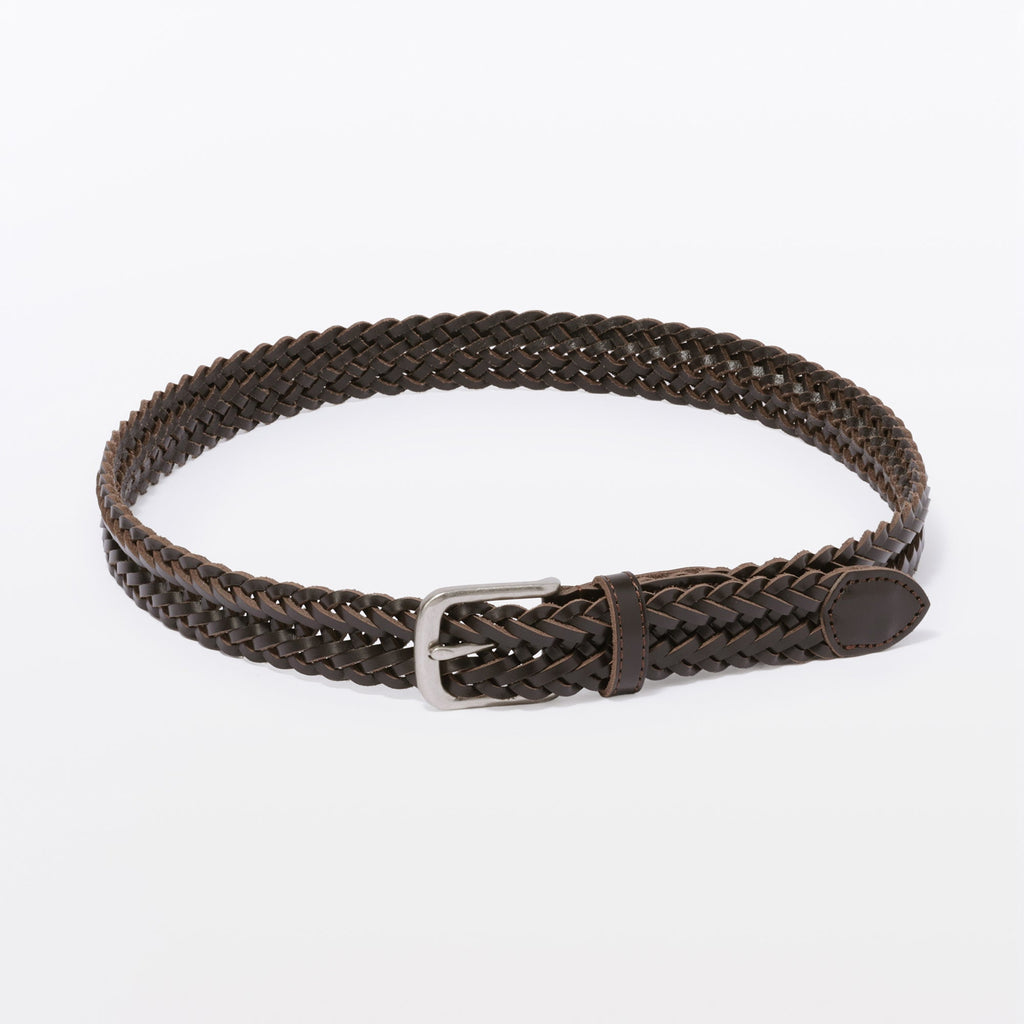 Tanned Leather Hand-Knitted Belt