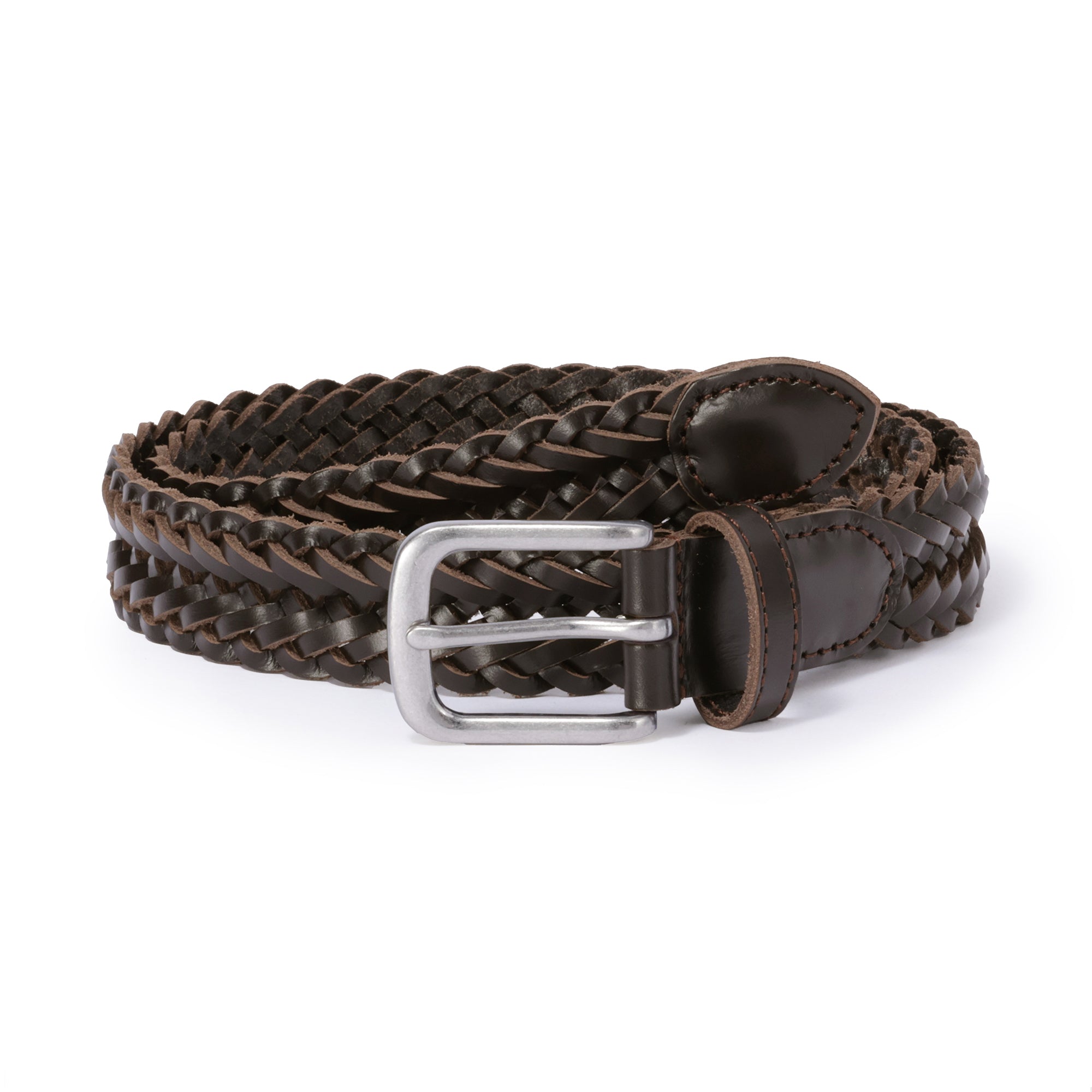 Tanned Leather Hand-Knitted Belt