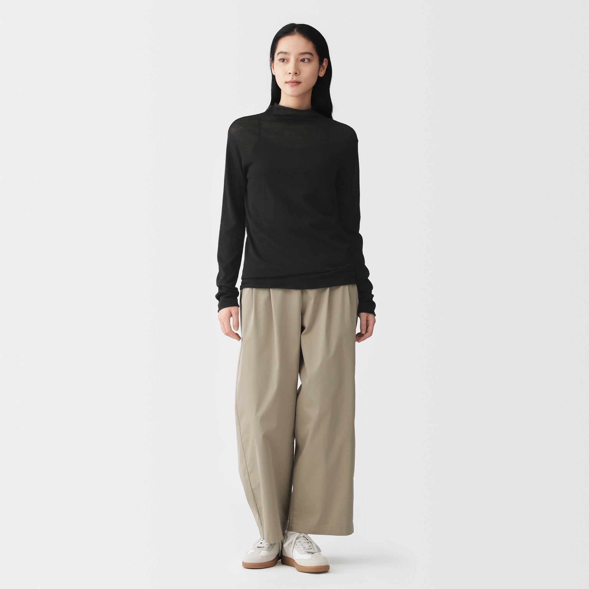 Lyocell Blend Mockneck Sweater