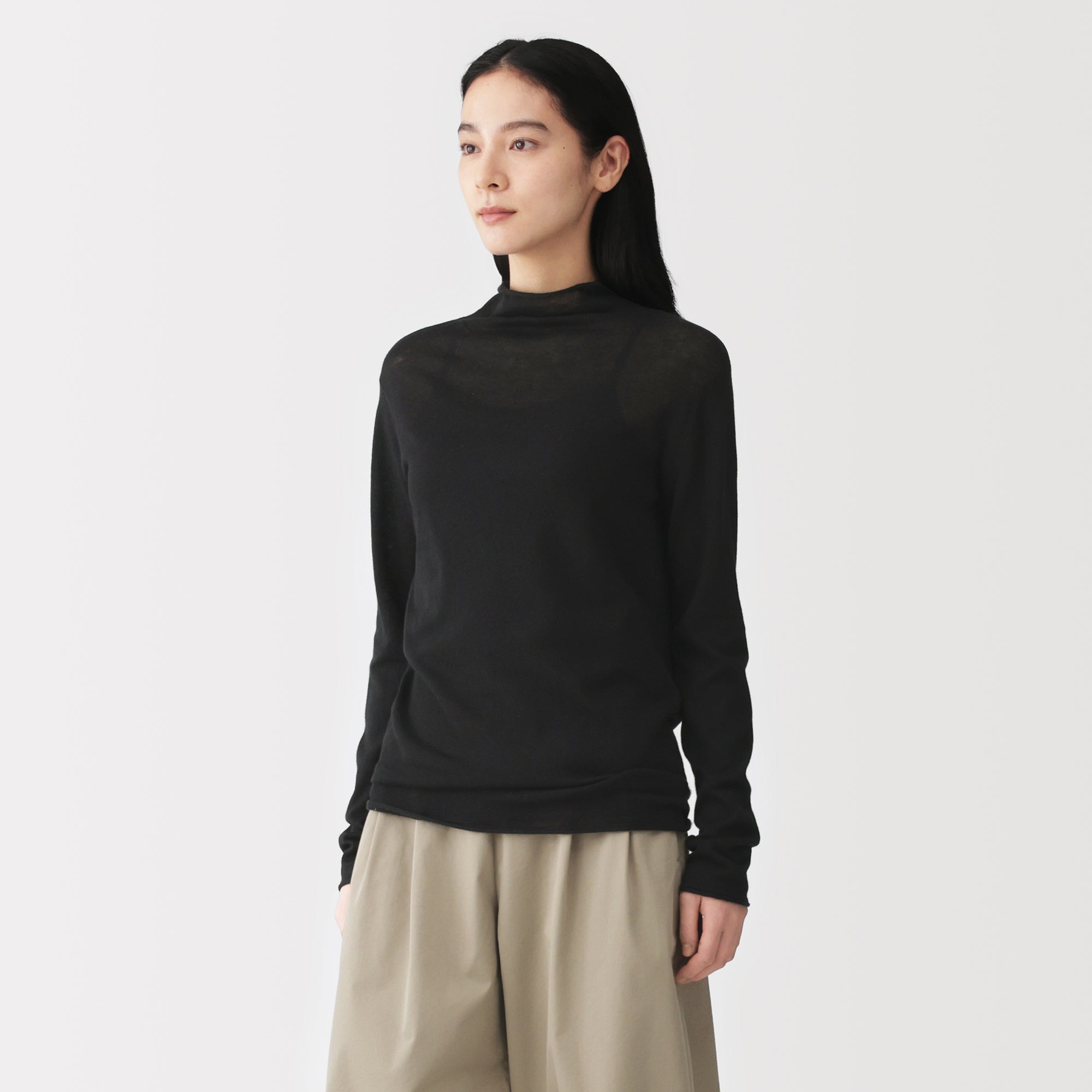 Lyocell Blend Mockneck Sweater
