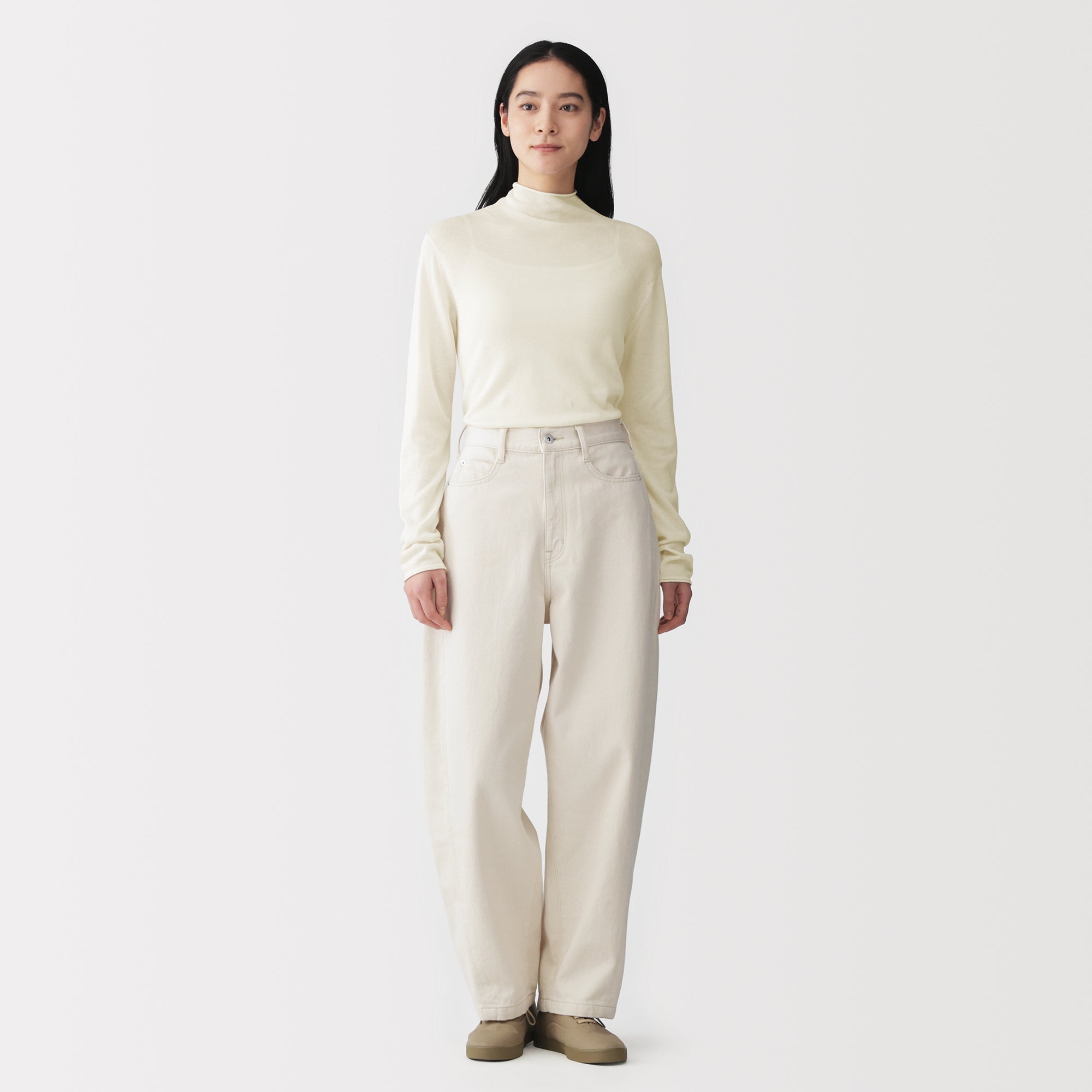 Lyocell Blend Mockneck Sweater