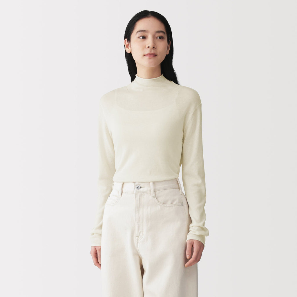 Lyocell Blend Mockneck Sweater