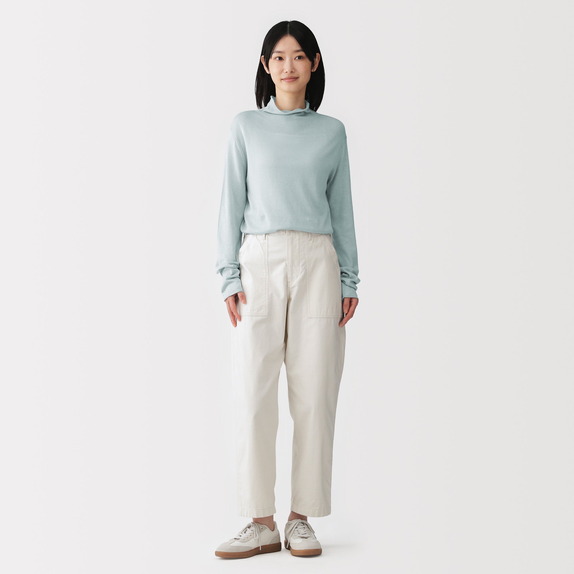 Lyocell Blend Mockneck Sweater
