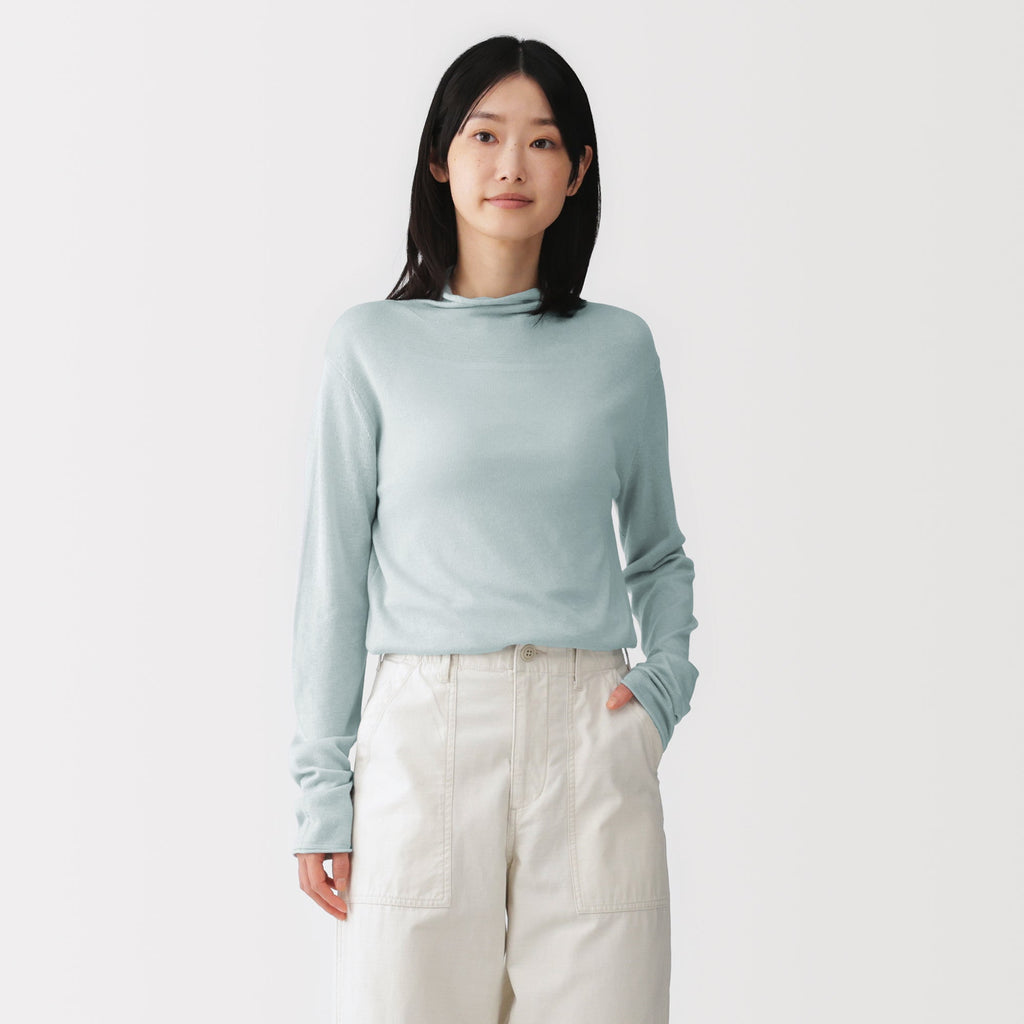 Lyocell Blend Mockneck Sweater