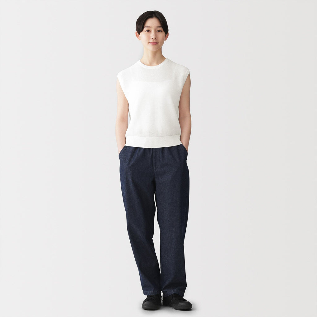 High-Twist Cotton Sleeveless Sweater