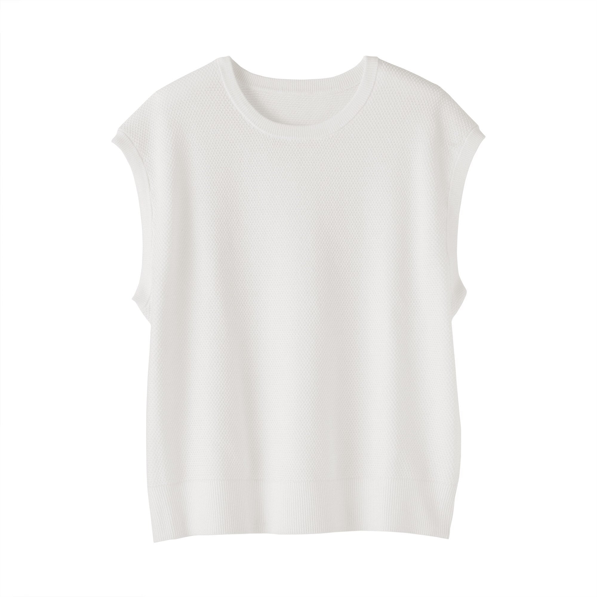High-Twist Cotton Sleeveless Sweater