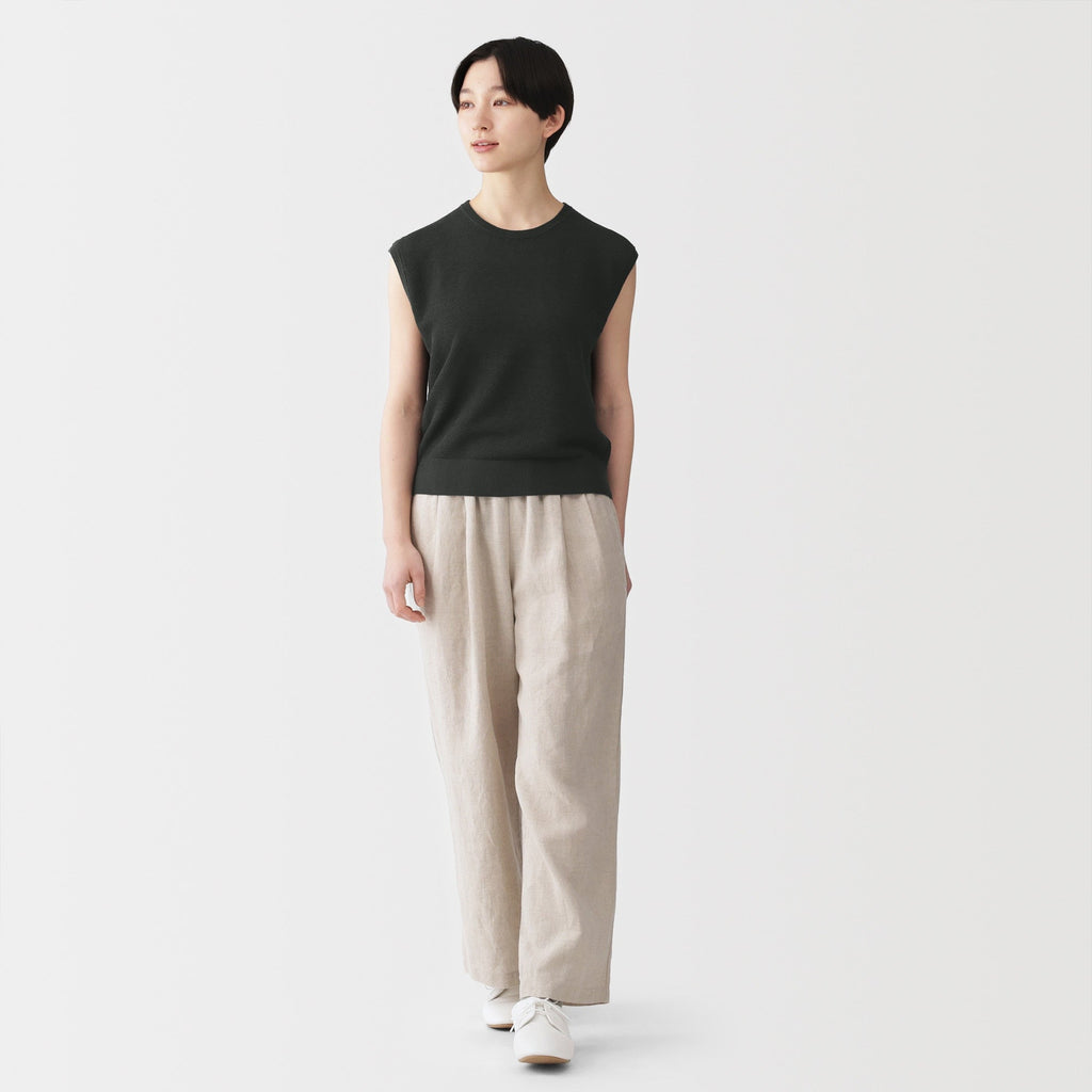 High-Twist Cotton Sleeveless Sweater