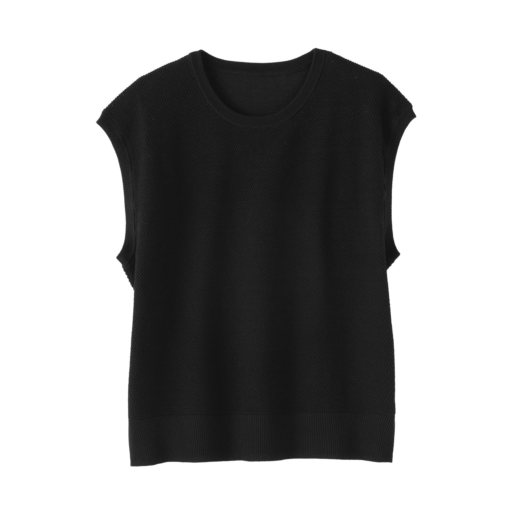 High-Twist Cotton Sleeveless Sweater
