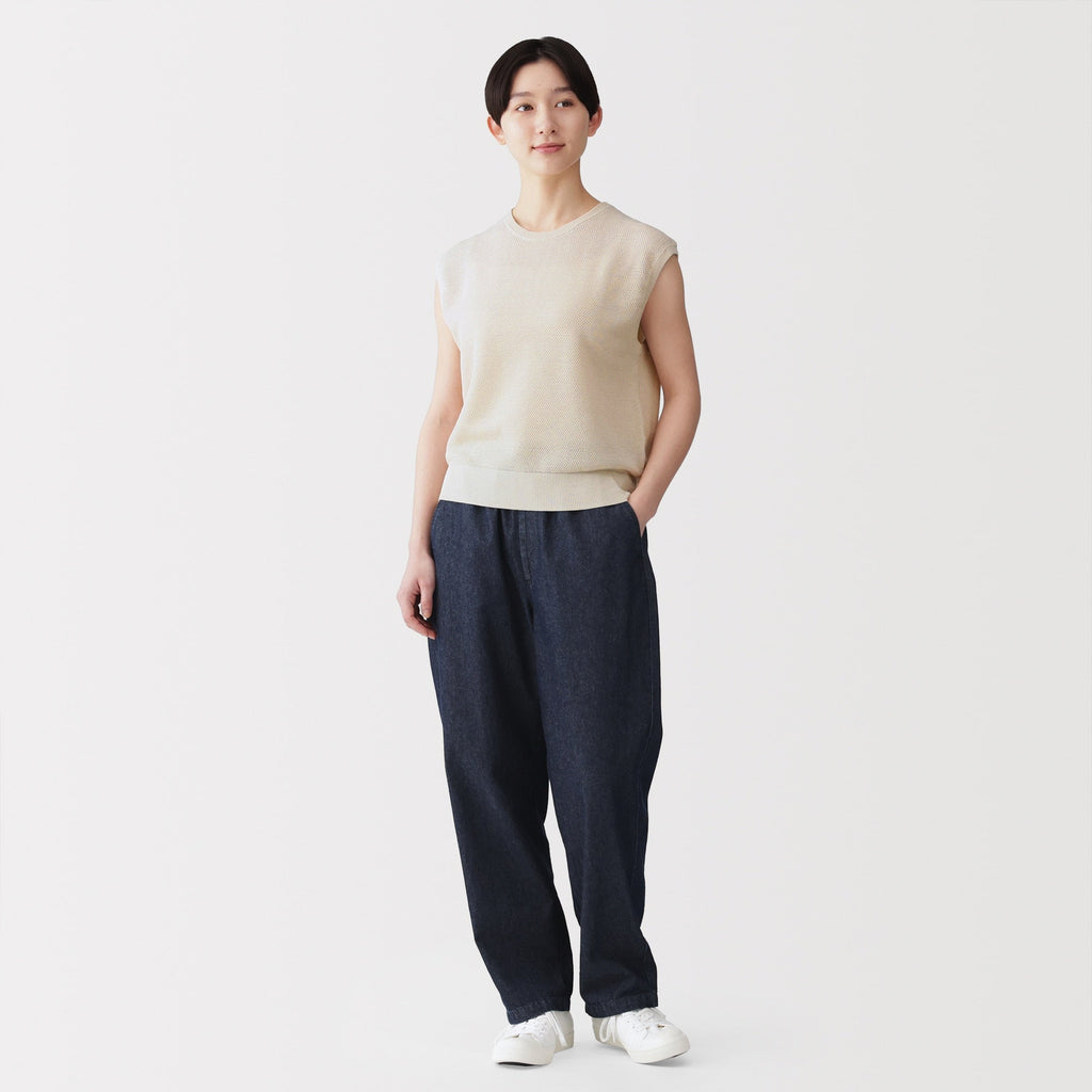 High-Twist Cotton Sleeveless Sweater