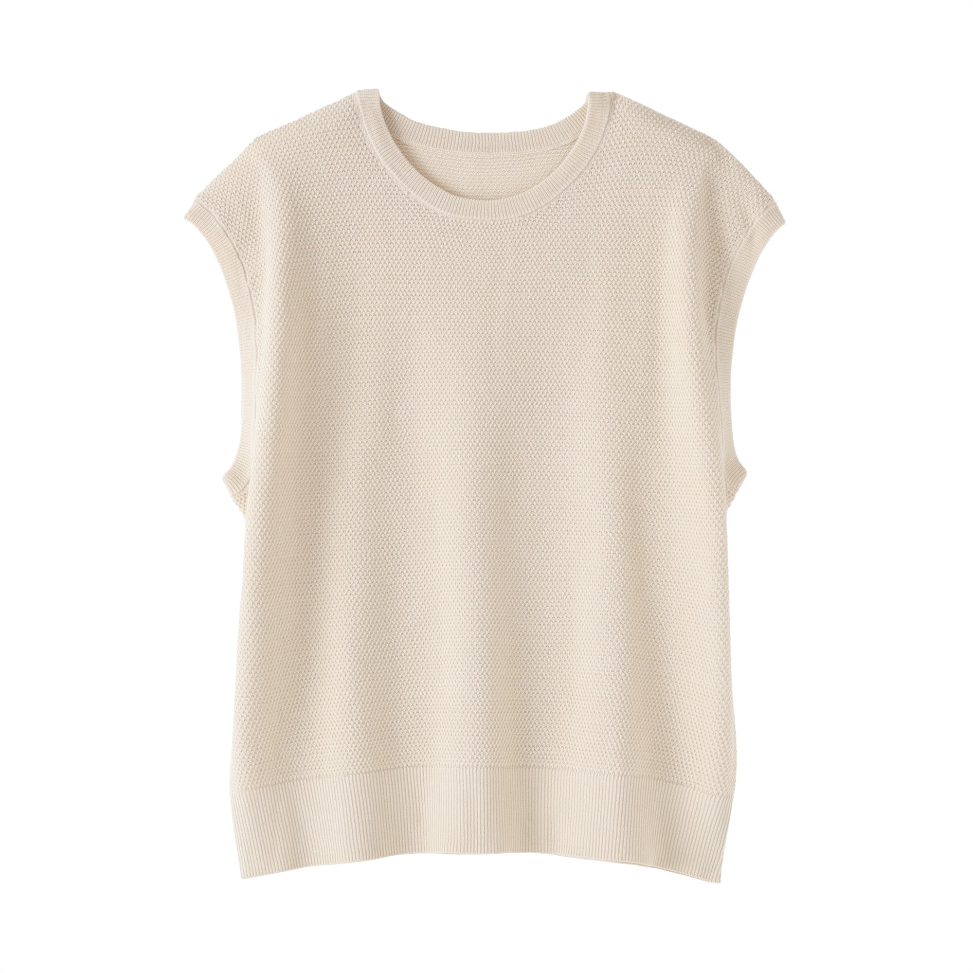 High-Twist Cotton Sleeveless Sweater