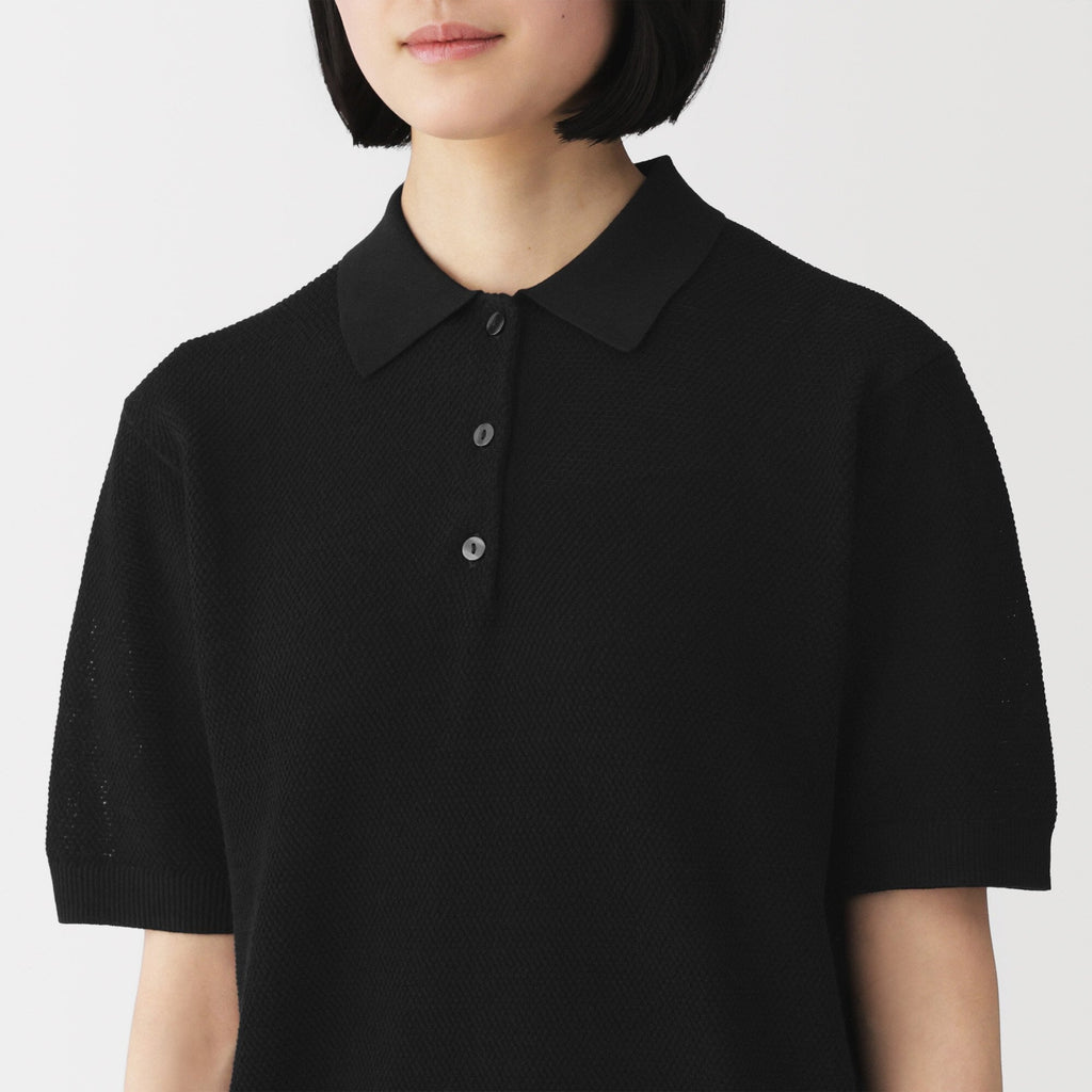 High-Twist Cotton Polo Sweater