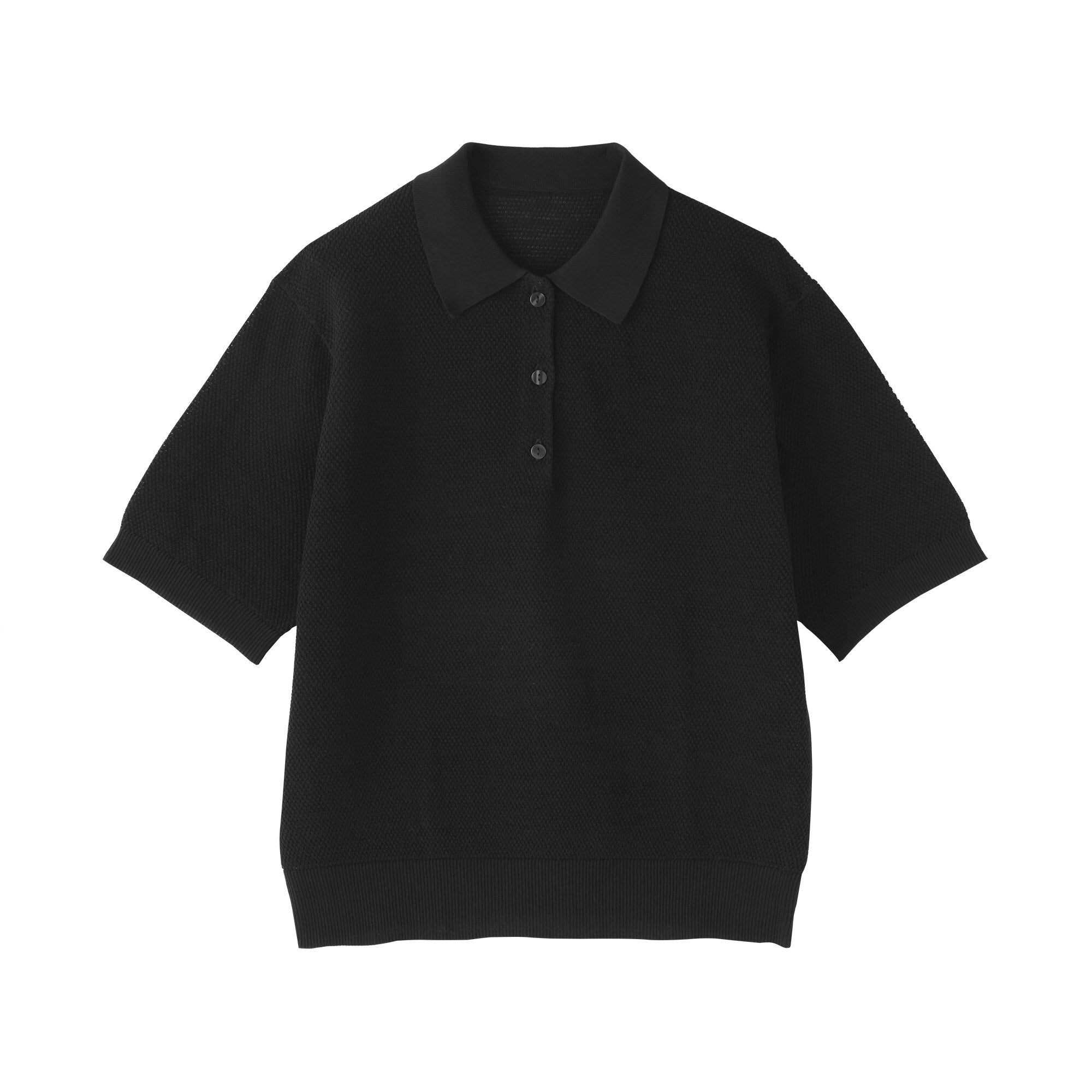 High-Twist Cotton Polo Sweater