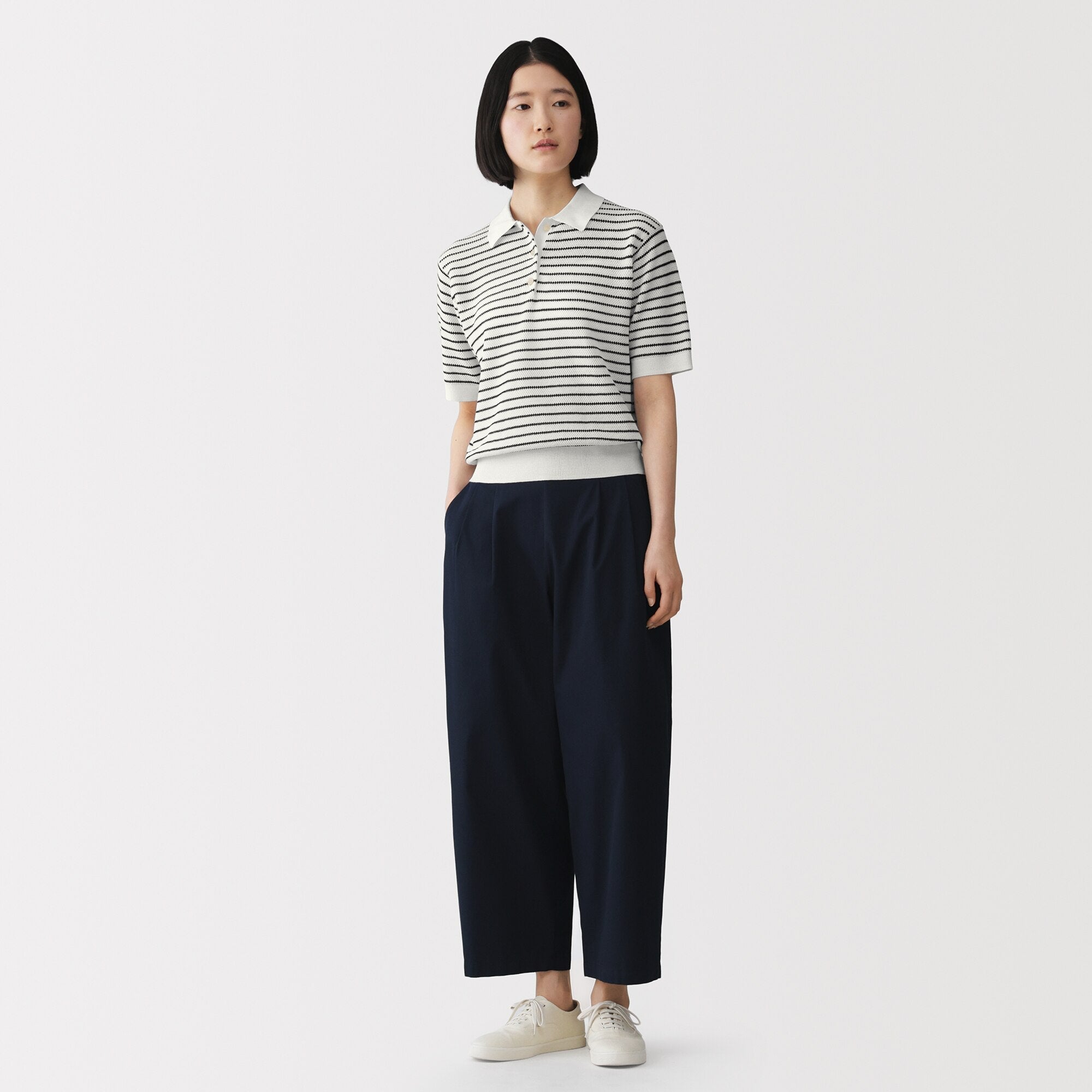 High-Twist Cotton Polo Sweater