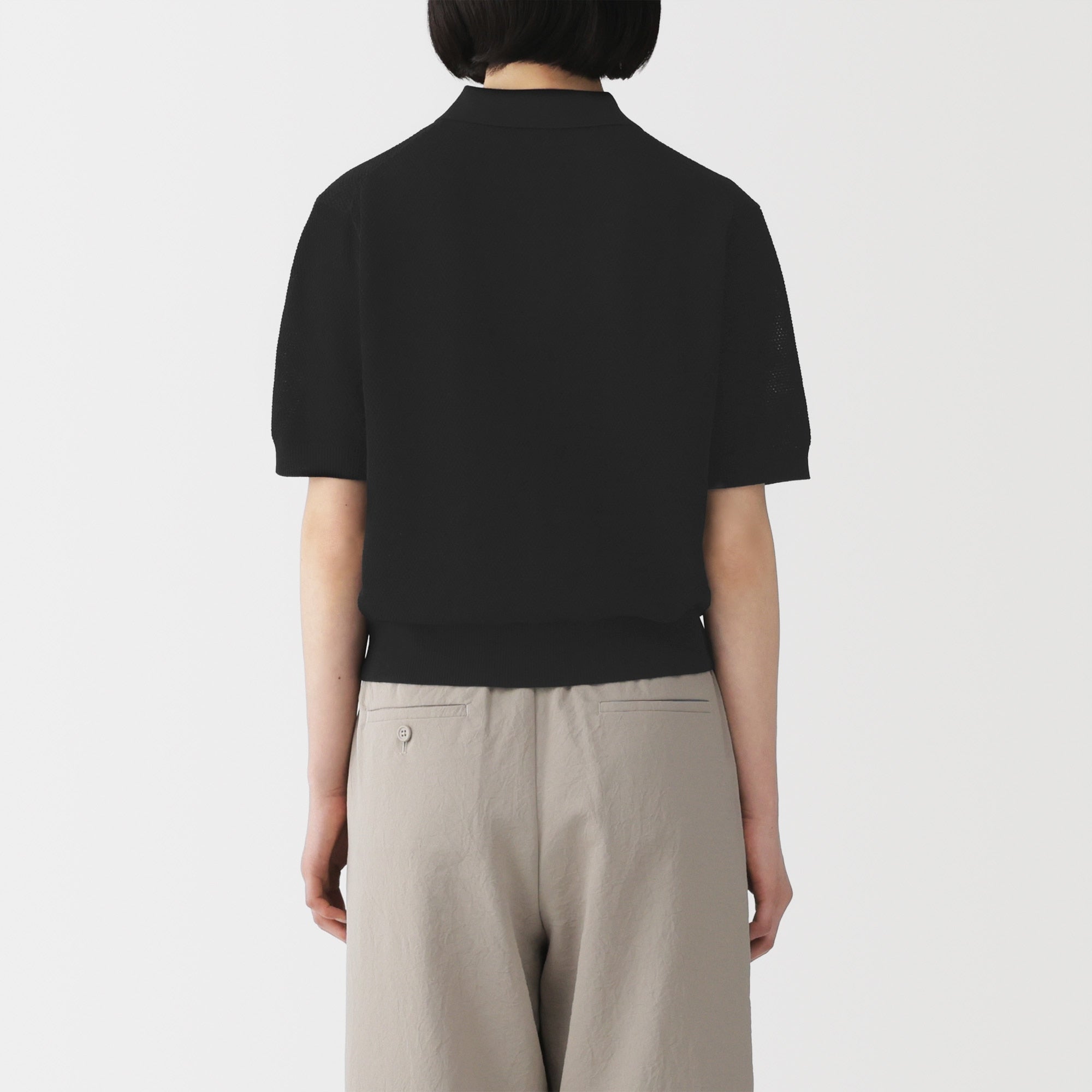 High-Twist Cotton Polo Sweater