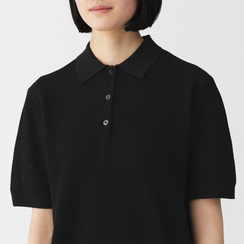 High-Twist Cotton Polo Sweater