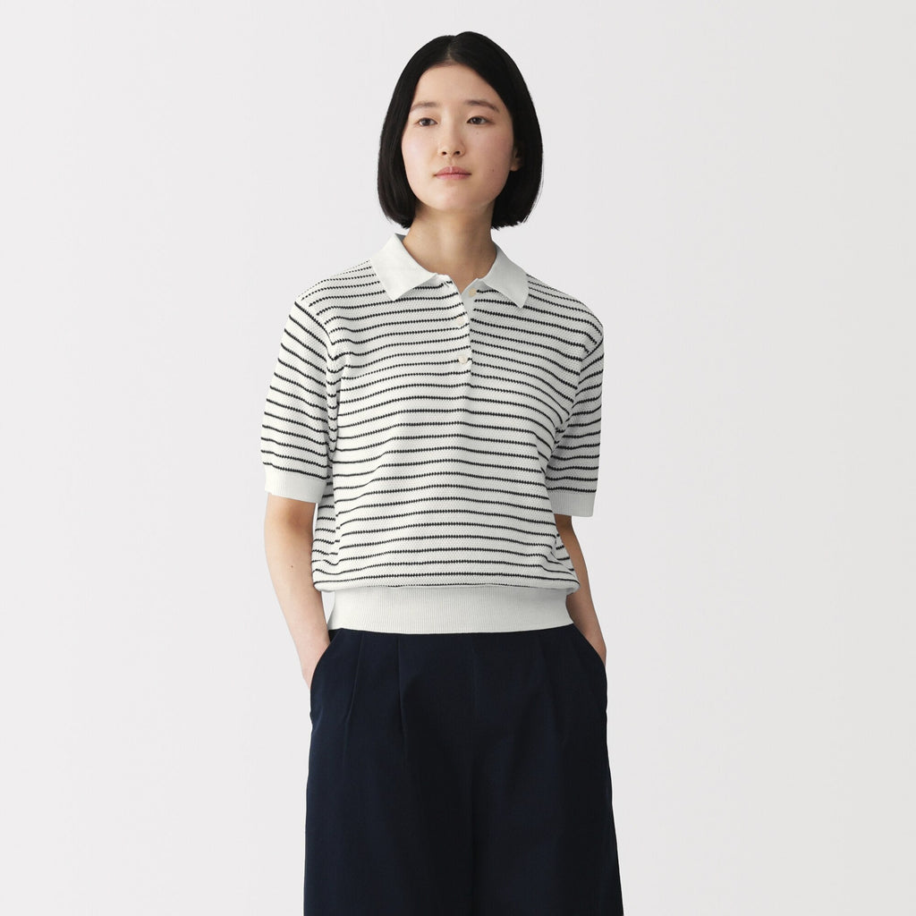 High-Twist Cotton Polo Sweater