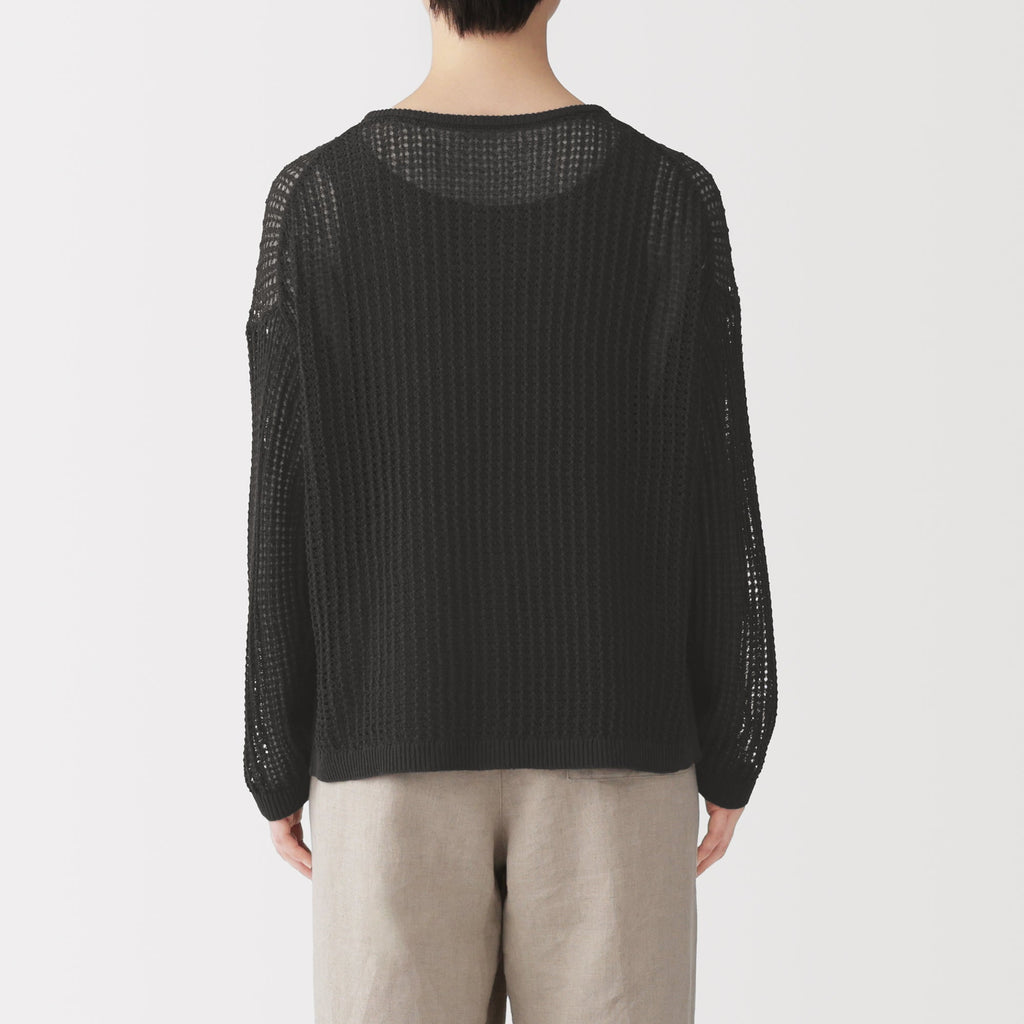 Linen Blend Mesh Wide Sweater