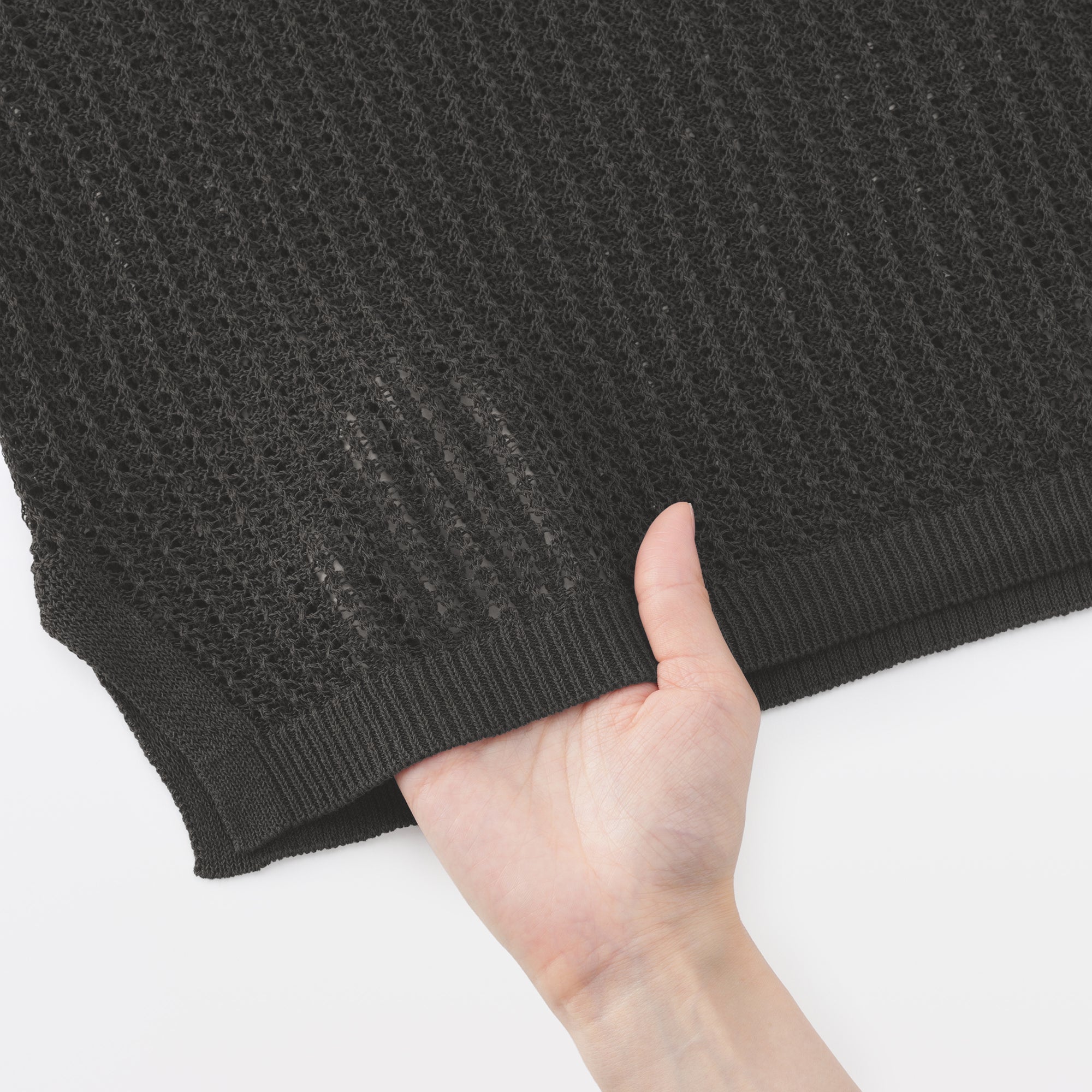 Linen Blend Mesh Wide Sweater