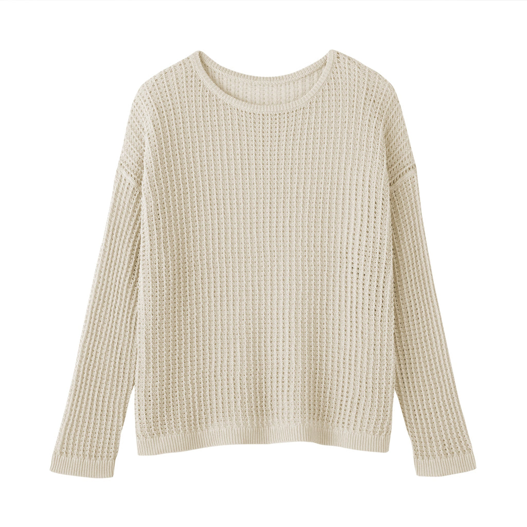 Linen Blend Mesh Wide Sweater
