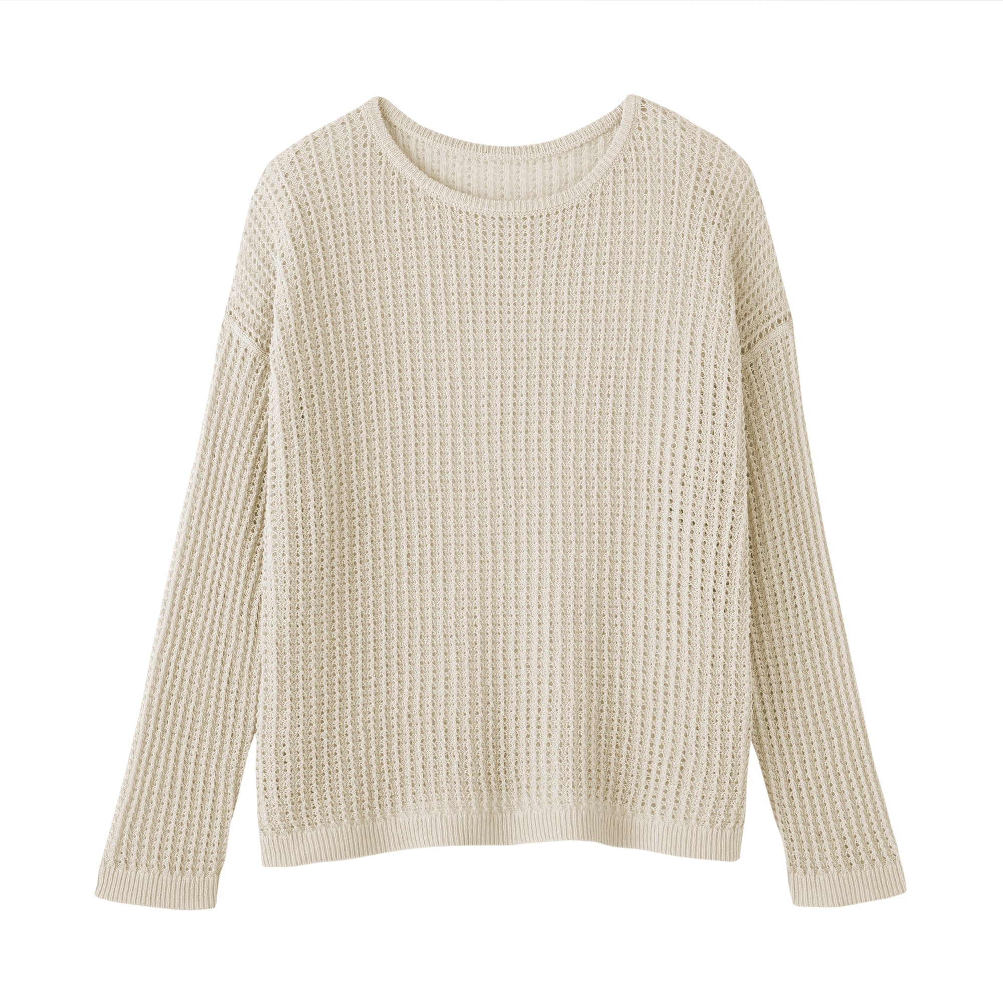 Linen Blend Mesh Wide Sweater